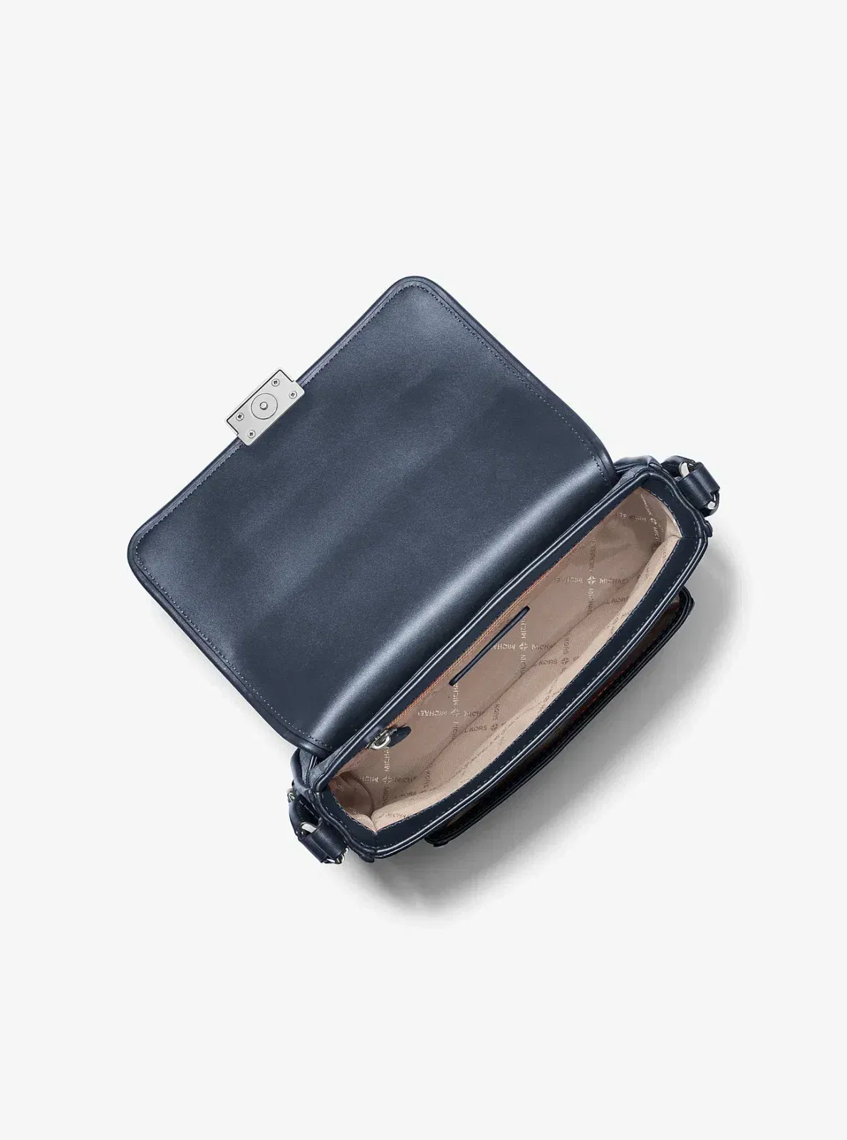 Michael Kors Bradshaw Medium Signature Logo Messenger Bag Admiral