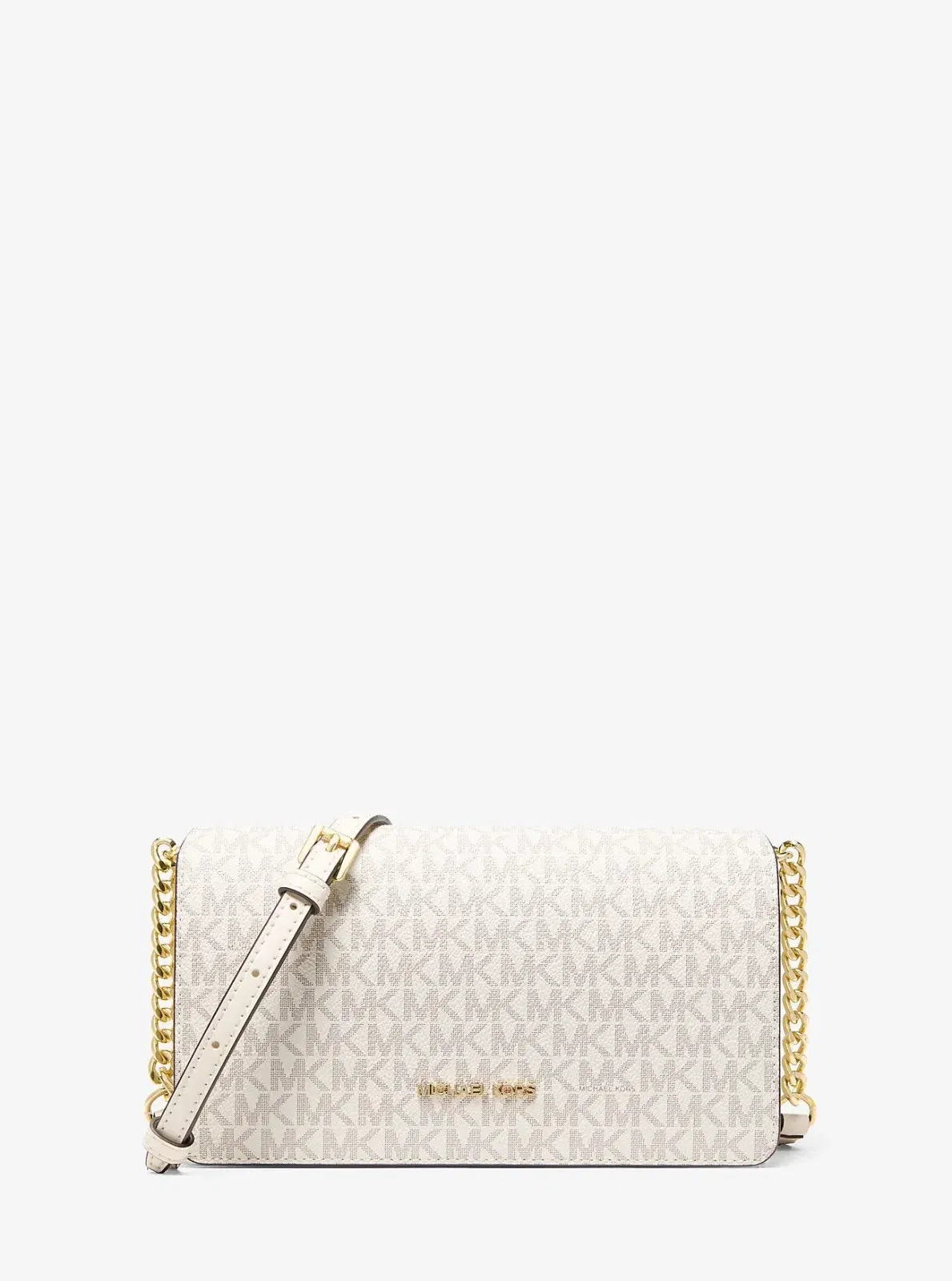 Michael Kors Jet Set Medium Signature Logo Crossbody Bag Lt Crm Multi