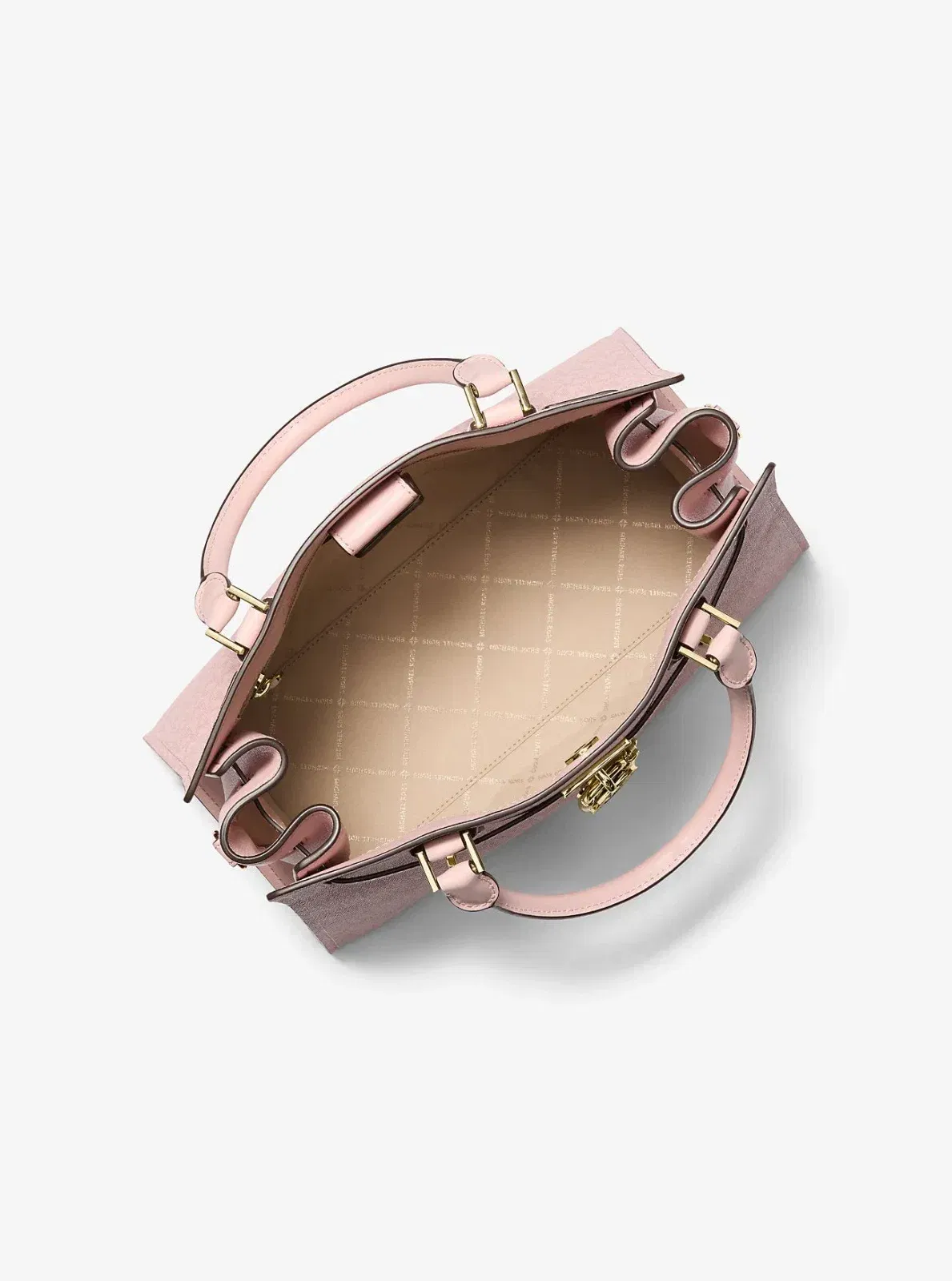 Michael Kors Hamilton Medium Signature Logo Satchel Powder Blush