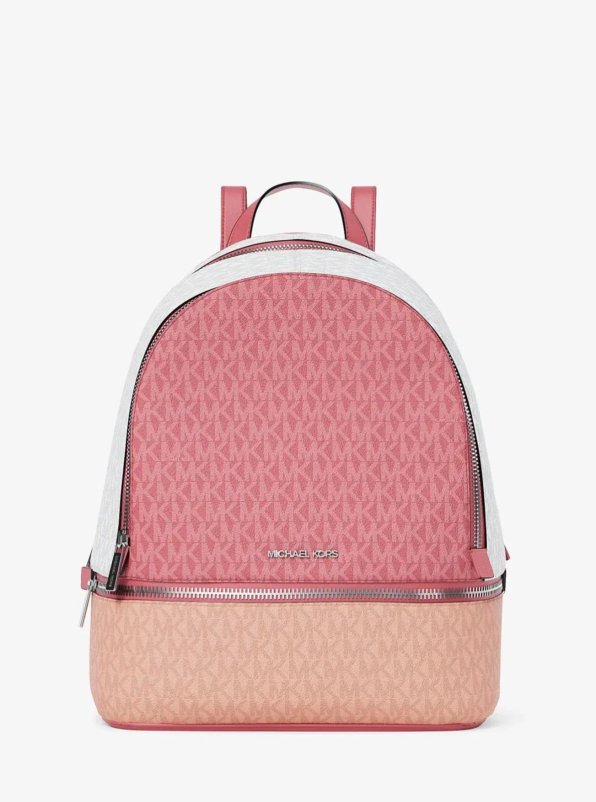 Michael Kors Rhea Medium Color-Block Signature Logo Backpack Hibiscus