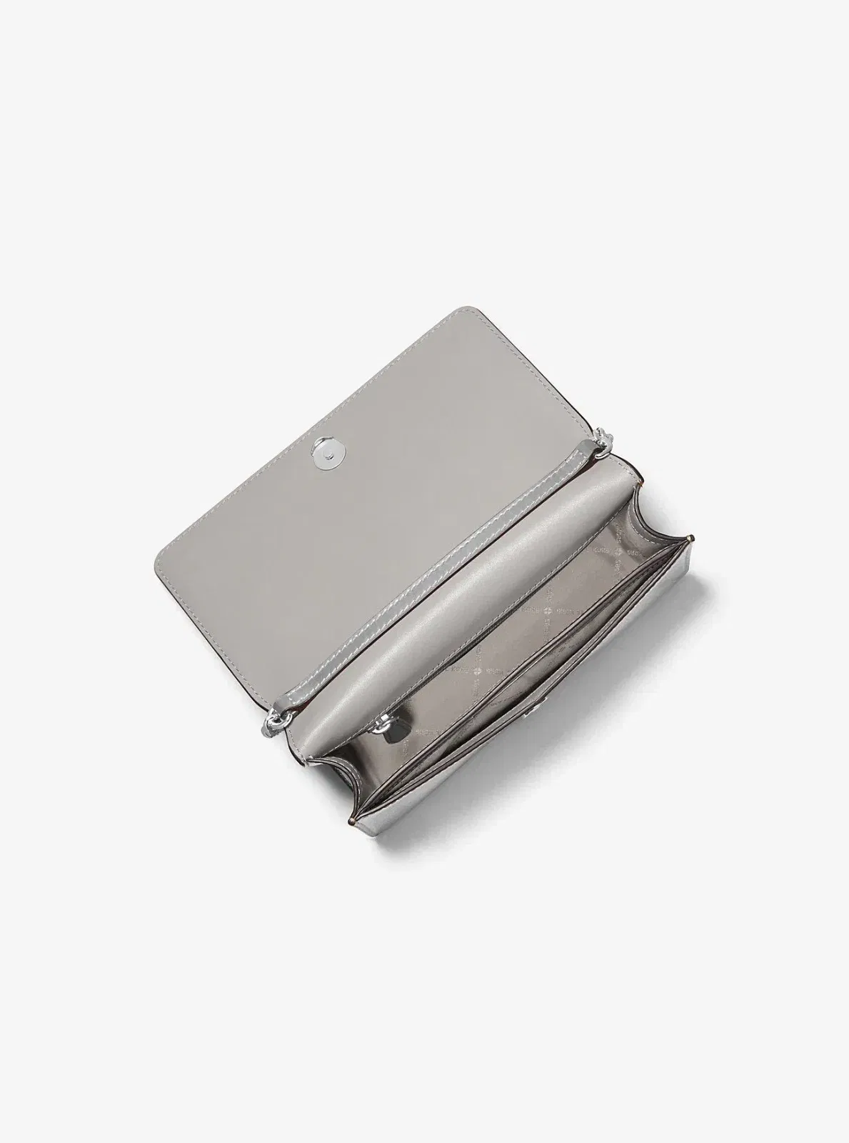 Michael Kors Jet Set Medium Metallic Crossbody Bag Silver