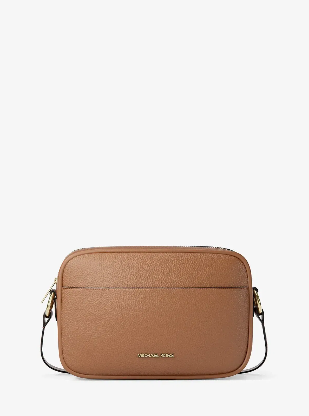 Michael Kors Jet Set Pebbled Leather Camera Crossbody Bag Luggage