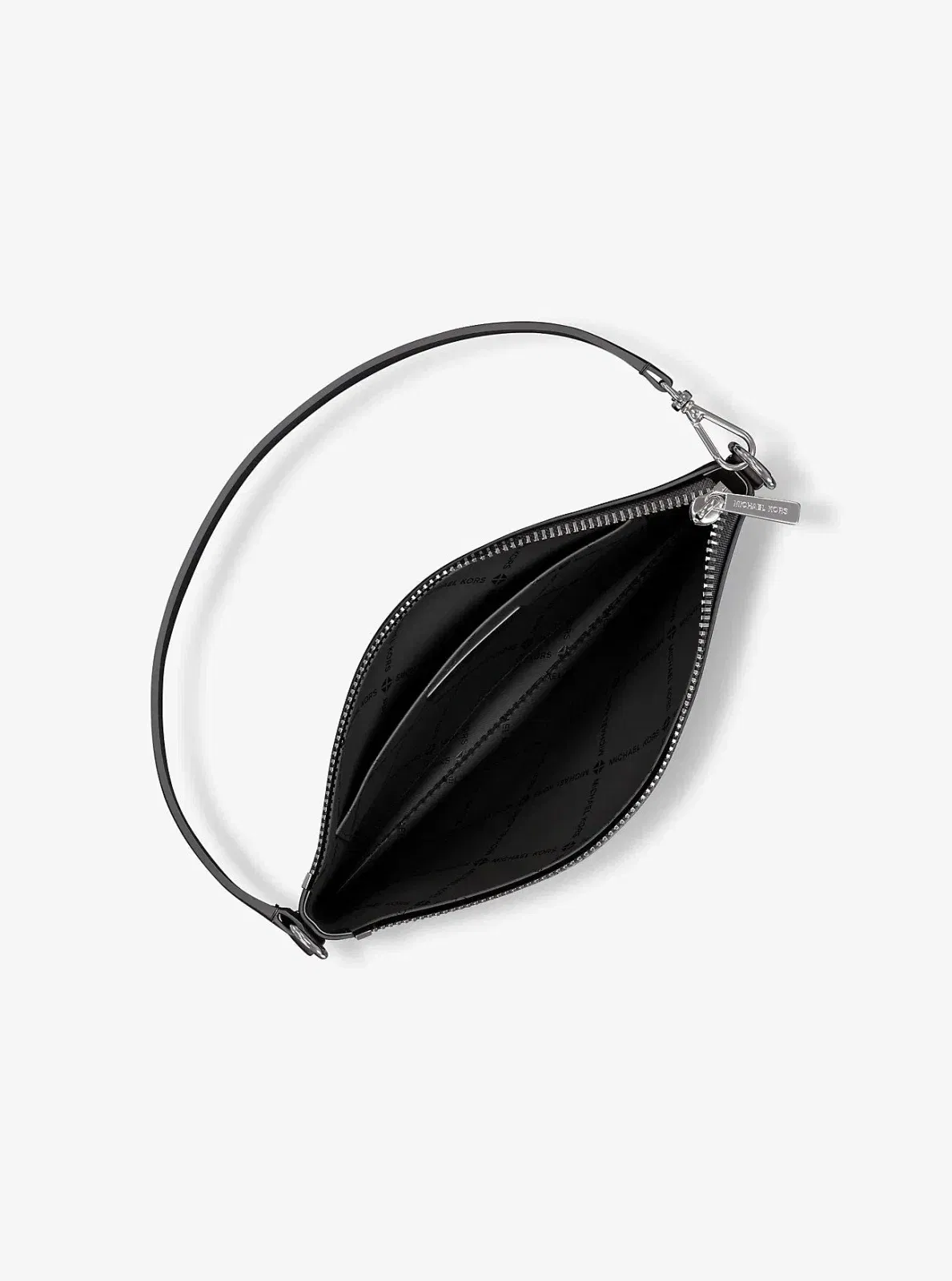Michael Kors Jet Set Small Pebbled Leather Convertible Wristlet Black