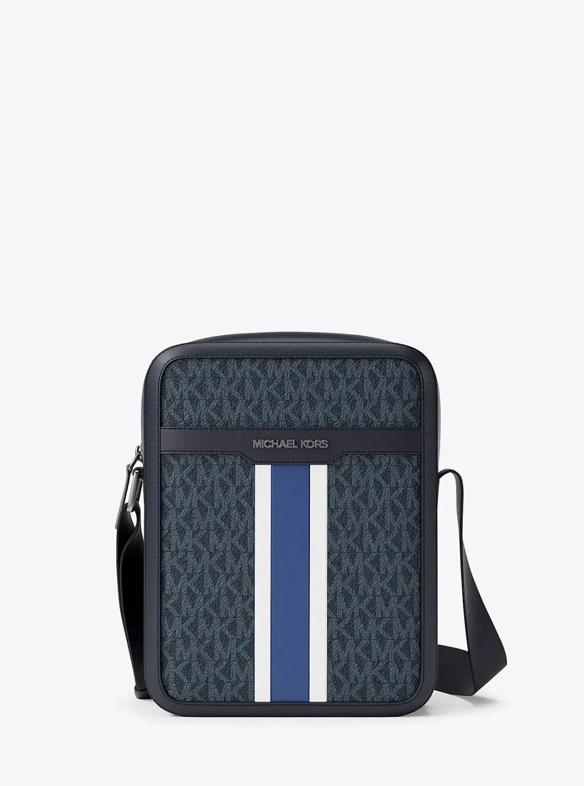 Michael Kors Cooper Striped Signature Logo Flight Bag Sapphire