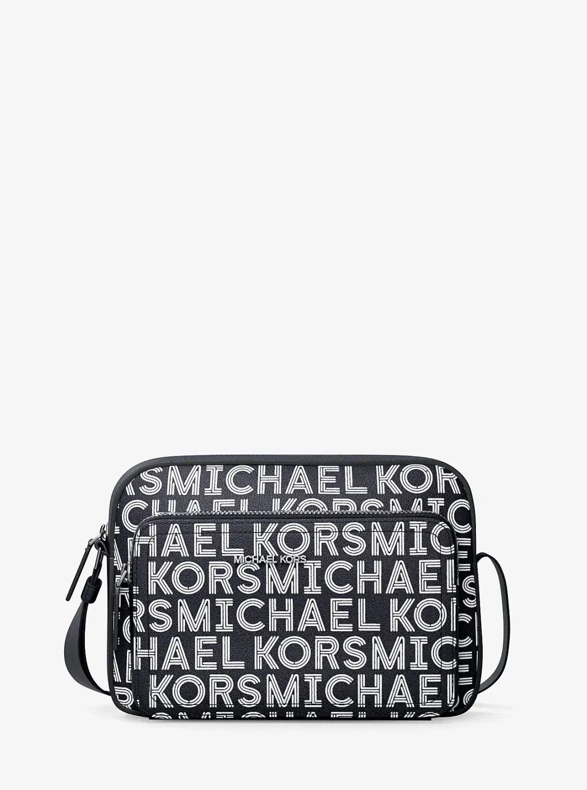 Michael Kors Cooper Graphic Logo Flight Bag Bright Wht
