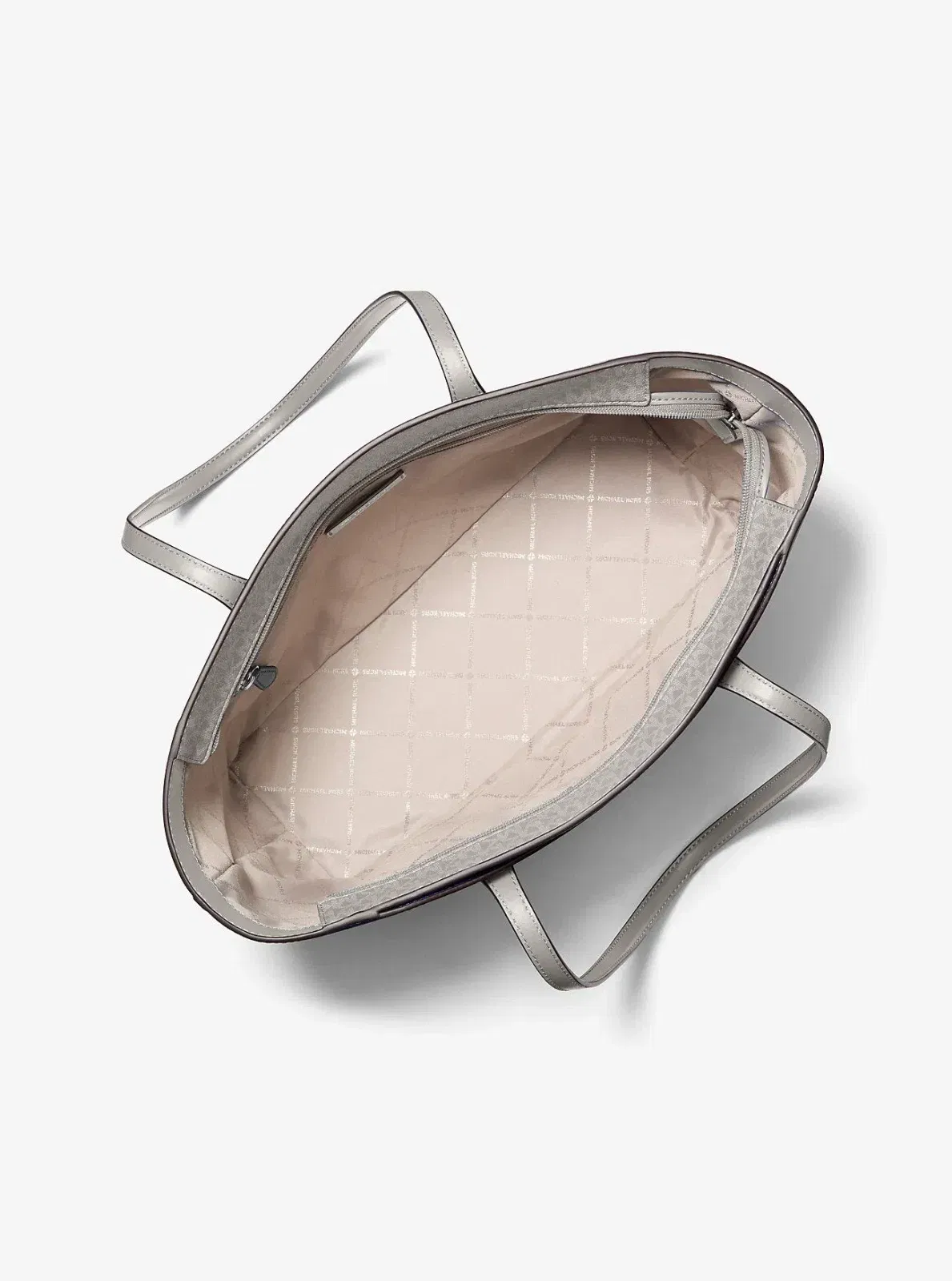 Michael Kors Arden Large Top-Zip Tote Bag Pearl Grey