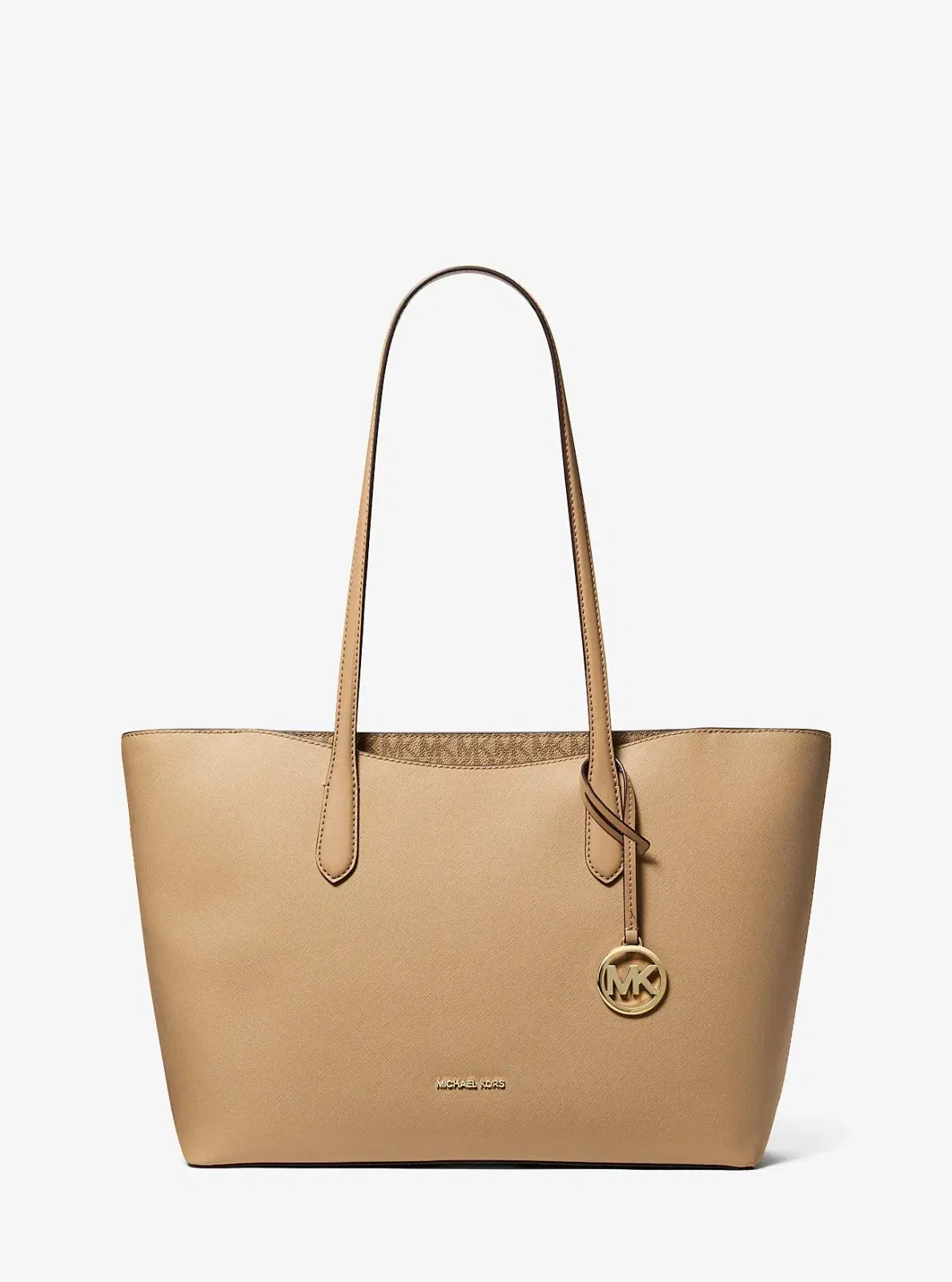 Michael Kors Arden Large Top-Zip Tote Bag Camel