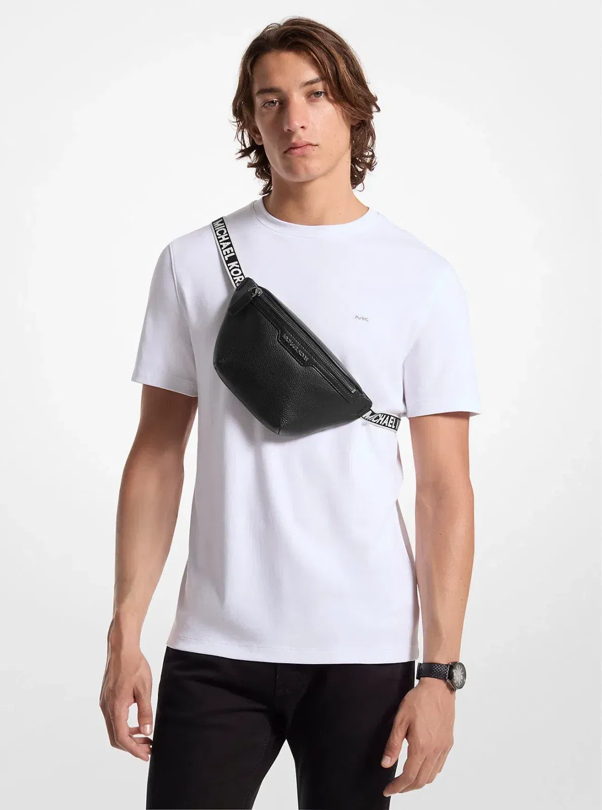 Michael Kors Cooper Small Leather Sling Pack Black