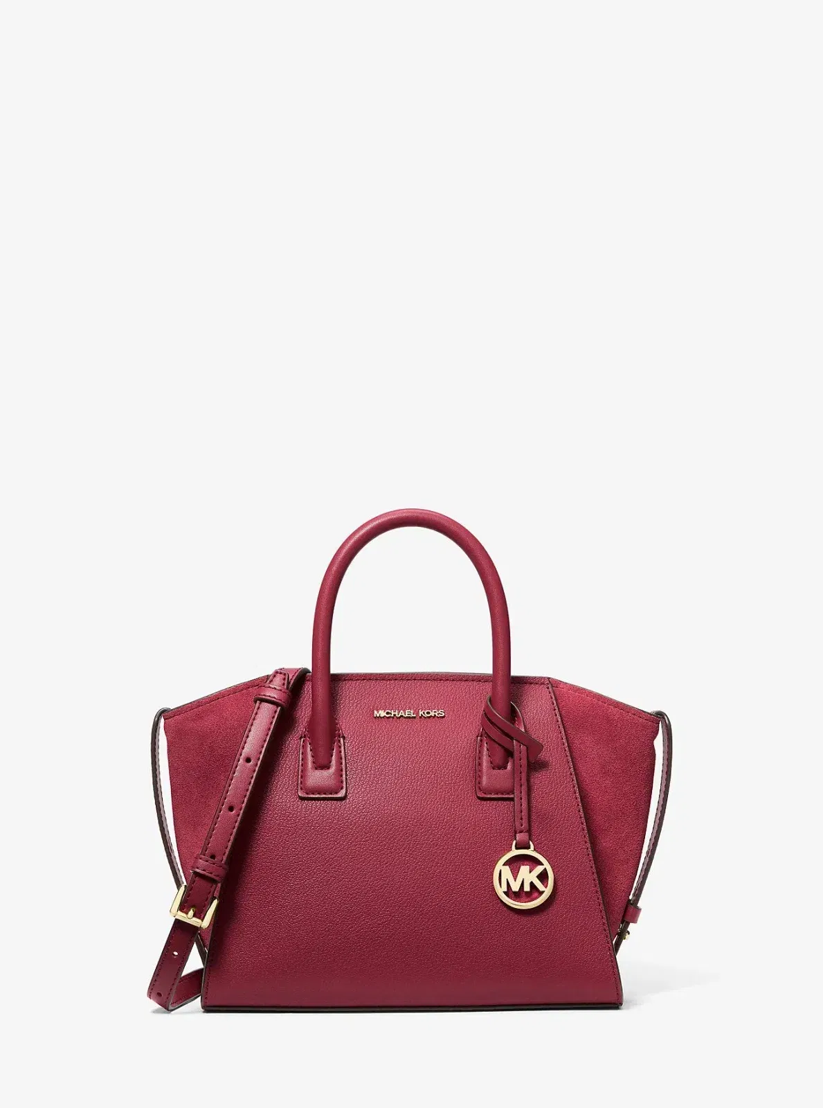 Michael Kors Khai Medium Nylon Messenger Bag Dk Raspberry