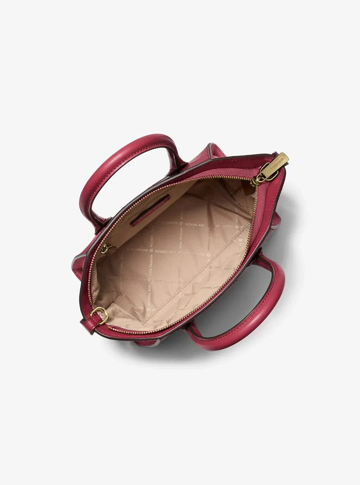 Michael Kors Khai Medium Nylon Messenger Bag Dk Raspberry