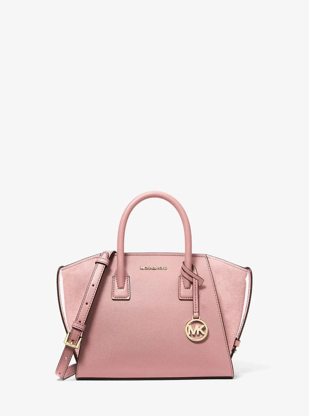 Michael Kors Avril Small Pebbled Leather Satchel Powder Blush