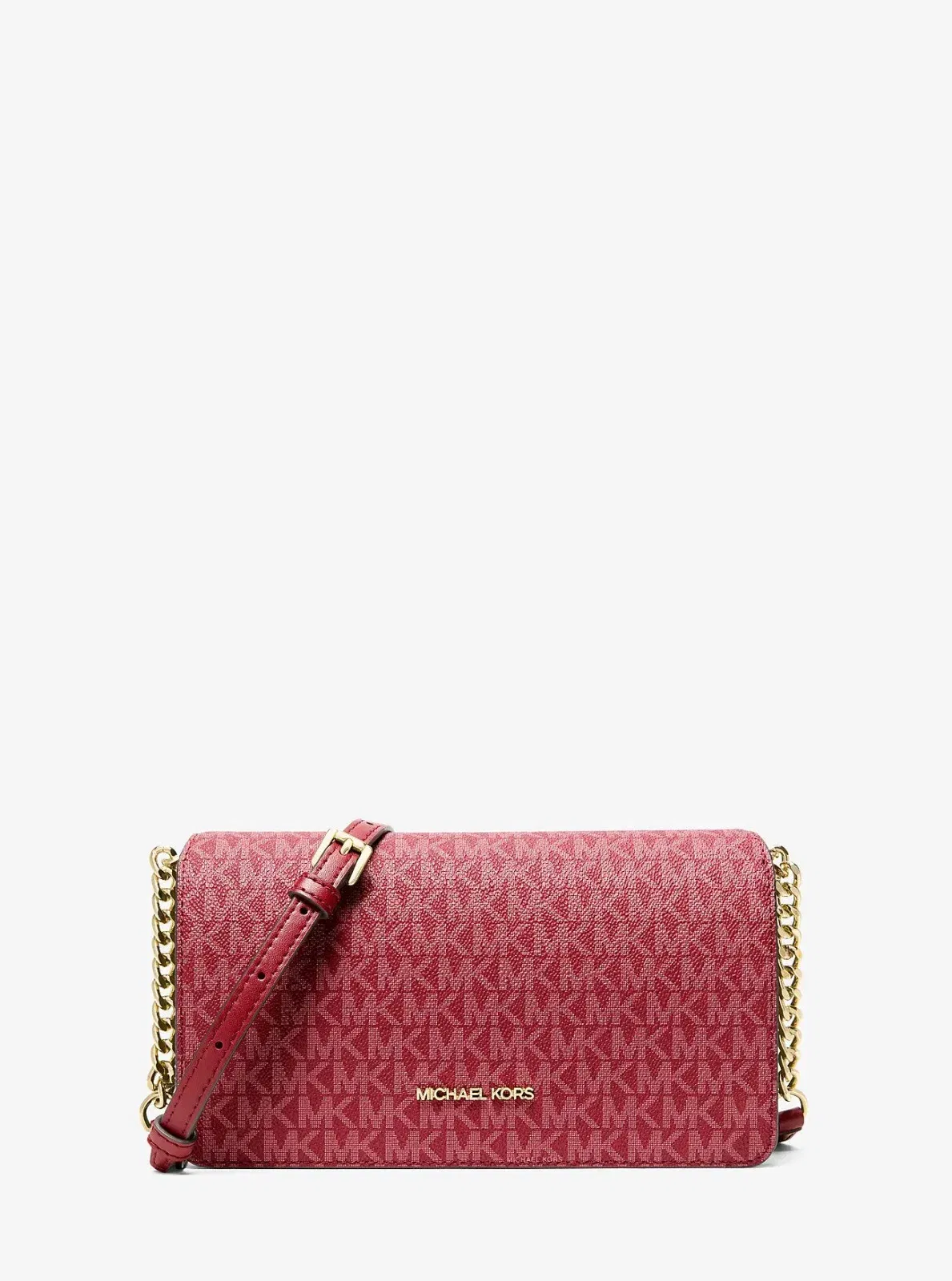 Michael Kors Jet Set Medium Signature Logo Crossbody Bag Cherry
