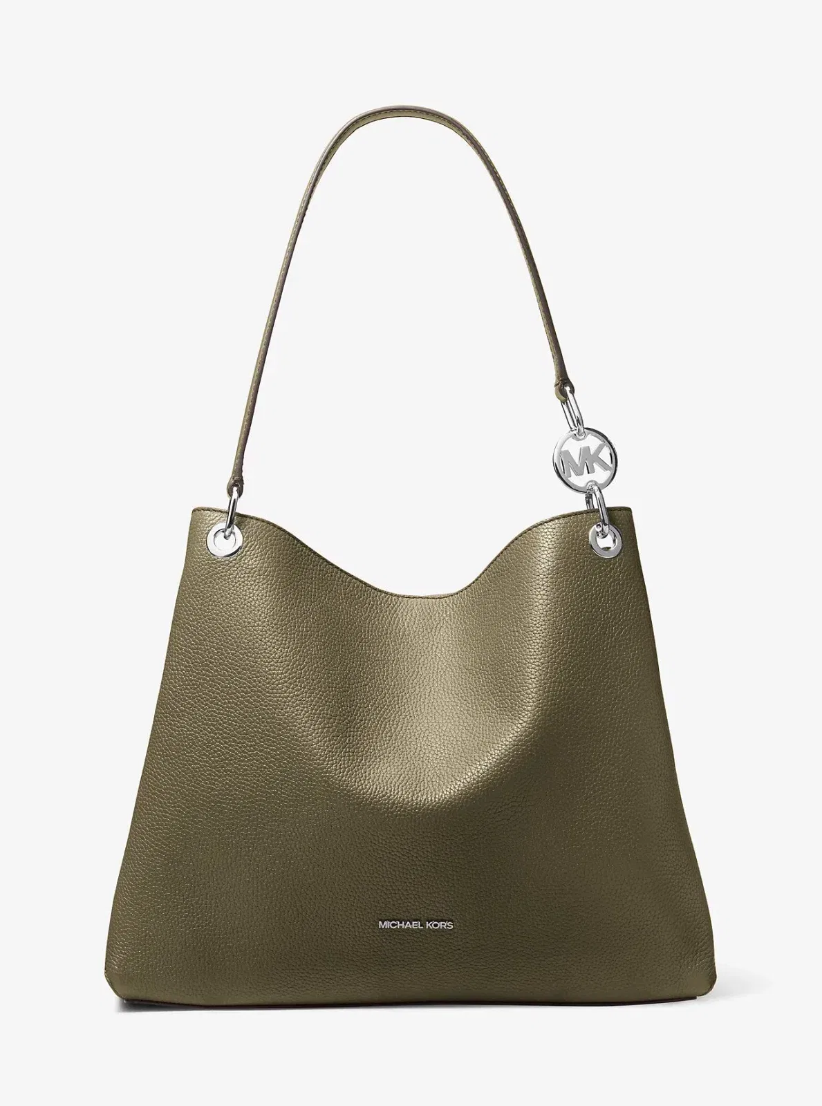 Michael Kors Christina Large Pebbled Leather Shoulder Bag Olive