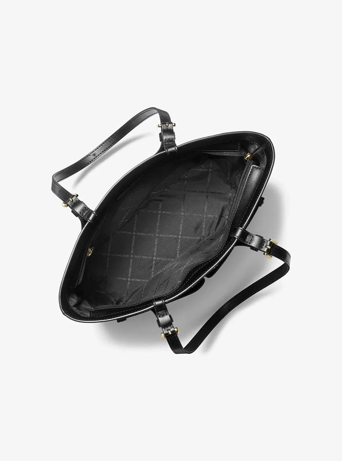 Michael Kors Rhea Medium Metallic Signature Logo Backpack Black