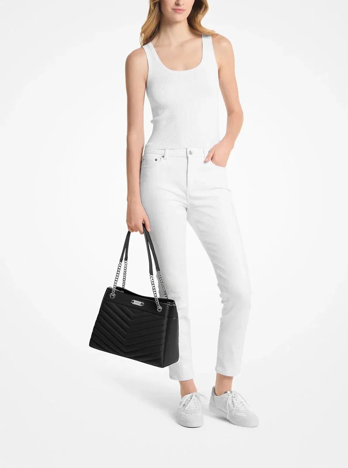 Michael Kors Whitney Medium Quilted Tote Bag Black
