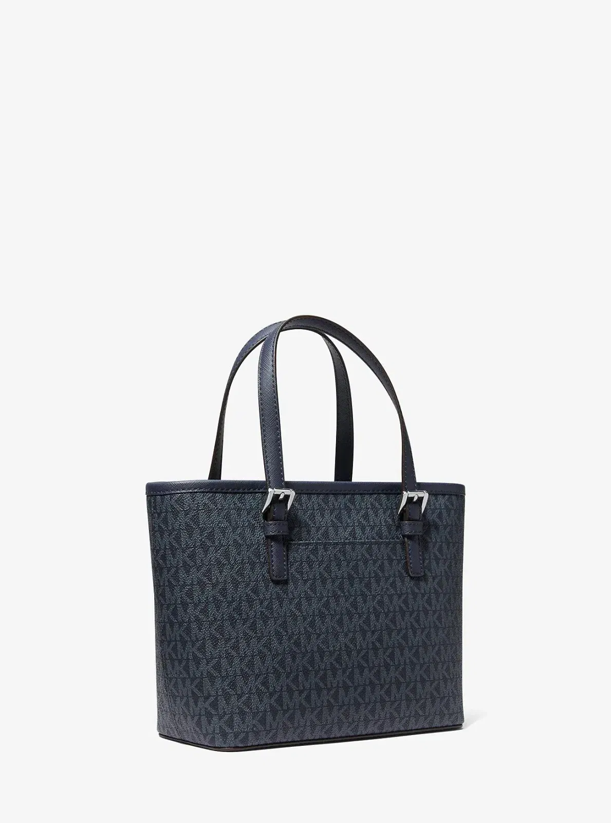 Michael Kors Jet Set Travel Extra-Small Logo Top-Zip Tote Bag Navy