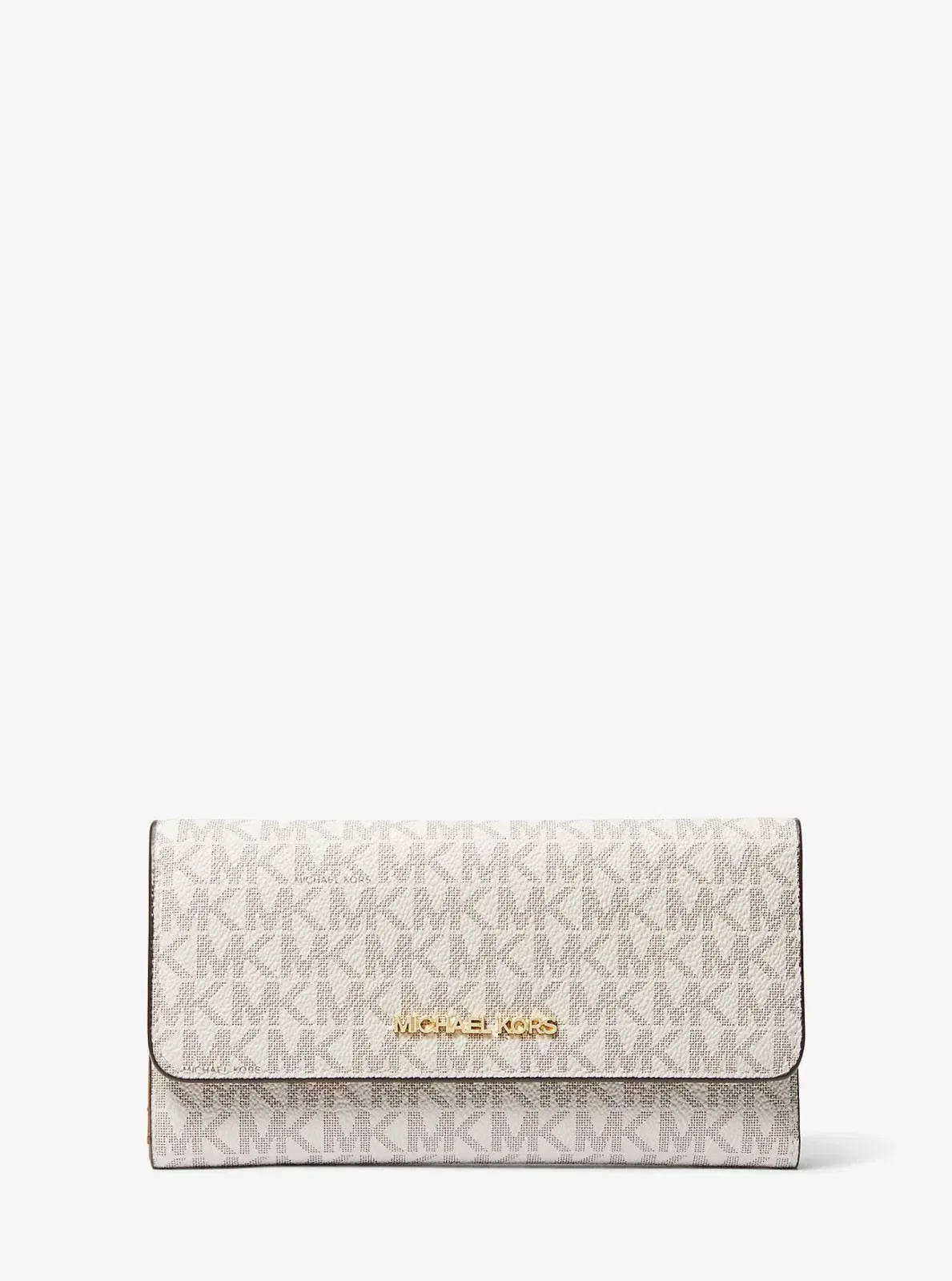 Michael Kors Jet Set Large Logo Trifold Wallet Vanilla