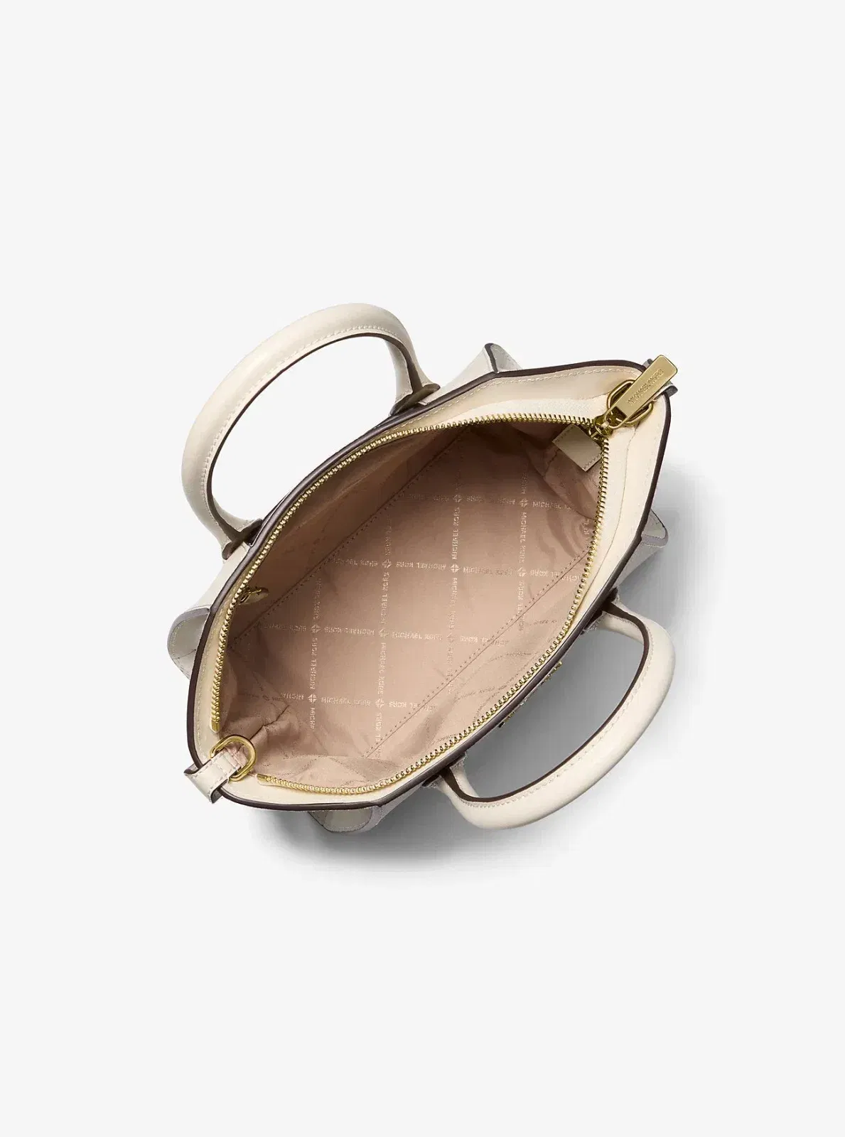 Michael Kors Avril Small Pebbled Leather Satchel Lt Cream
