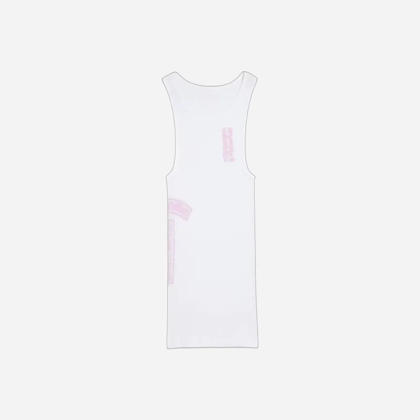 Chrome Hearts T Bar Rib Tank White Pink