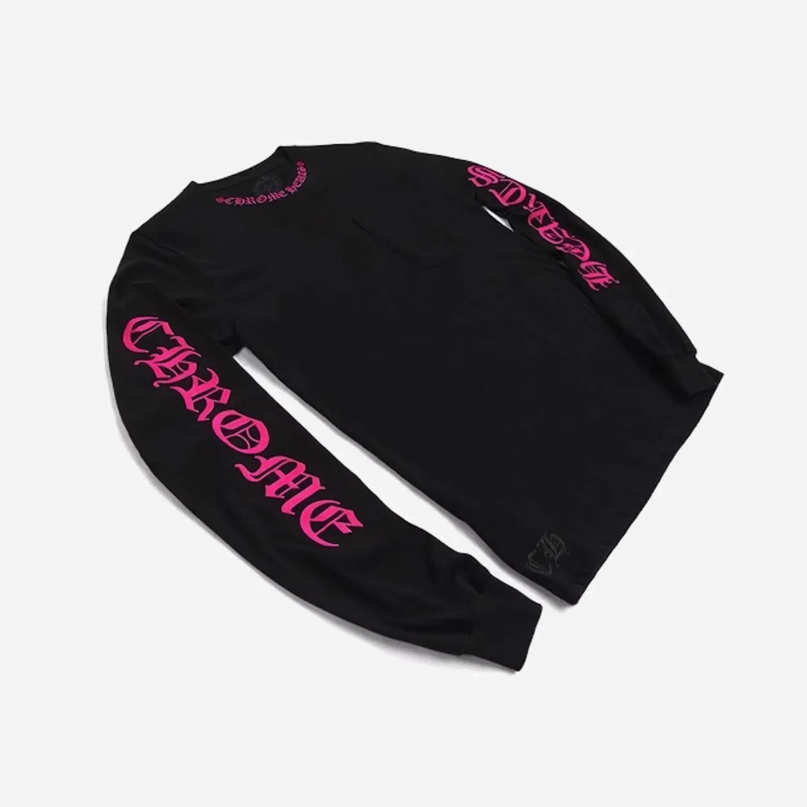Chrome Hearts Long Sleeve Pocket Crew Hot Pink Black