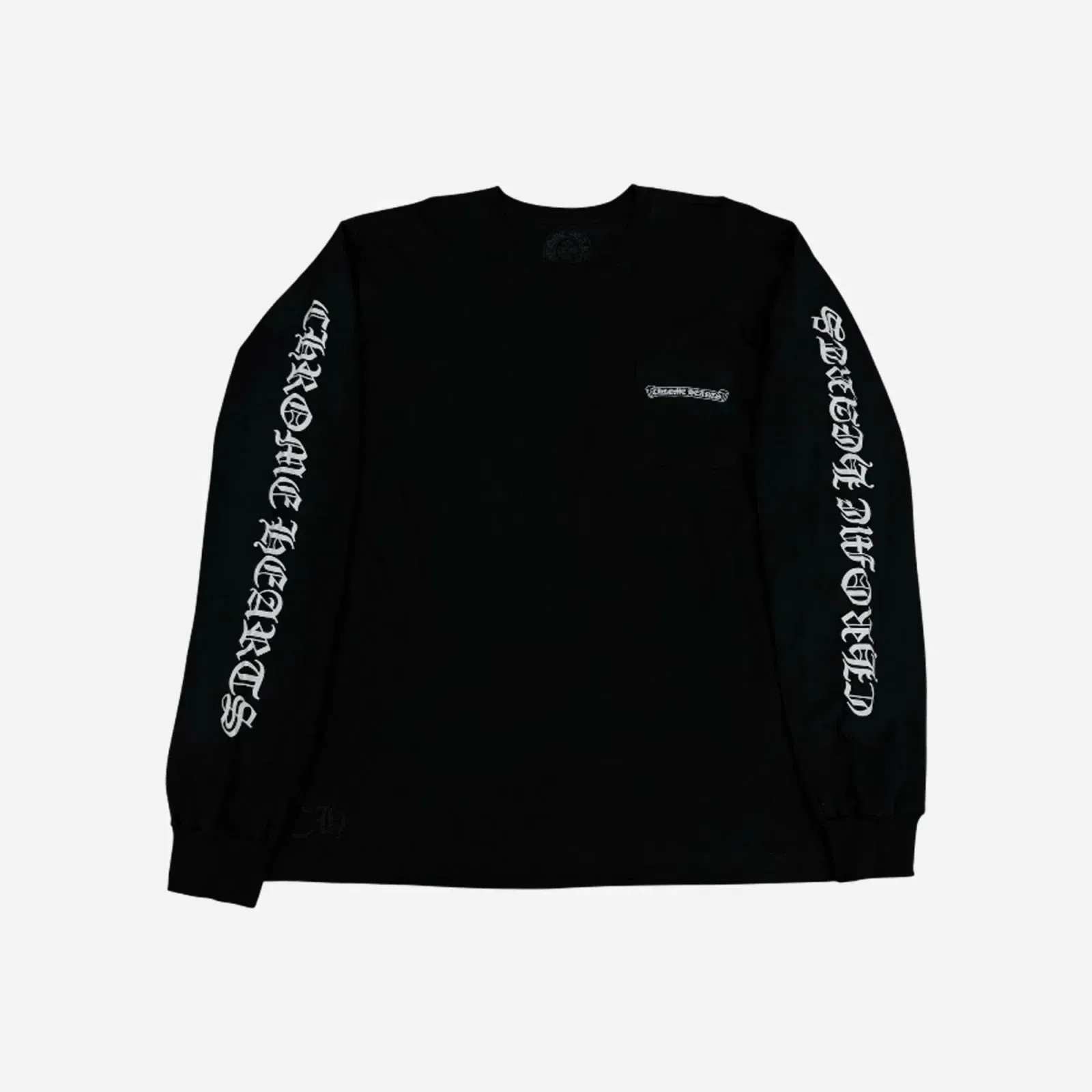 Chrome Hearts Scroll Logo Long Sleeve Pocket T-Shirt Black