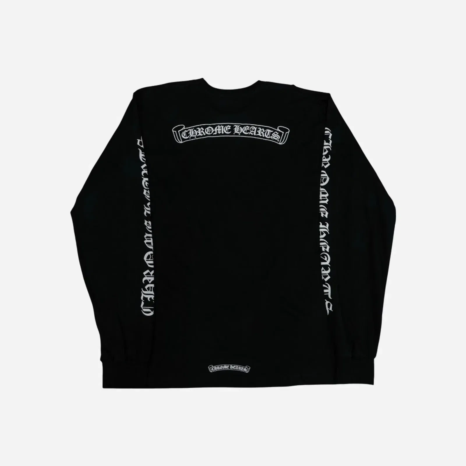 Chrome Hearts Scroll Logo Long Sleeve Pocket T-Shirt Black
