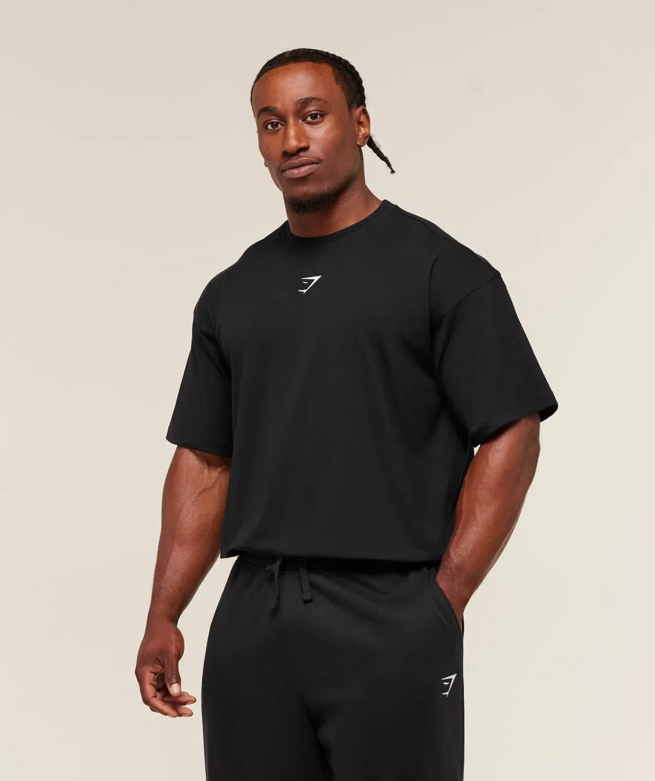 Power T-Shirt oversized fit Black/Oat White