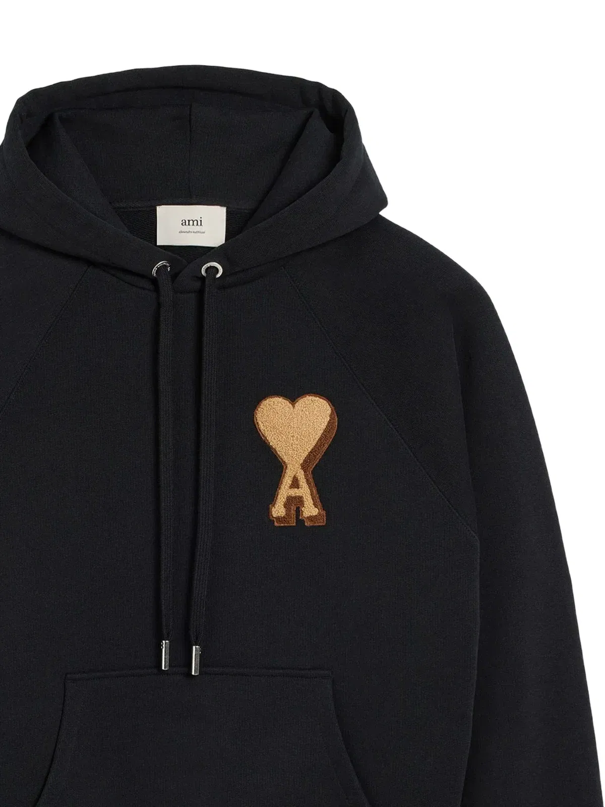 AMI Paris logo-embroidered Hoodie Black