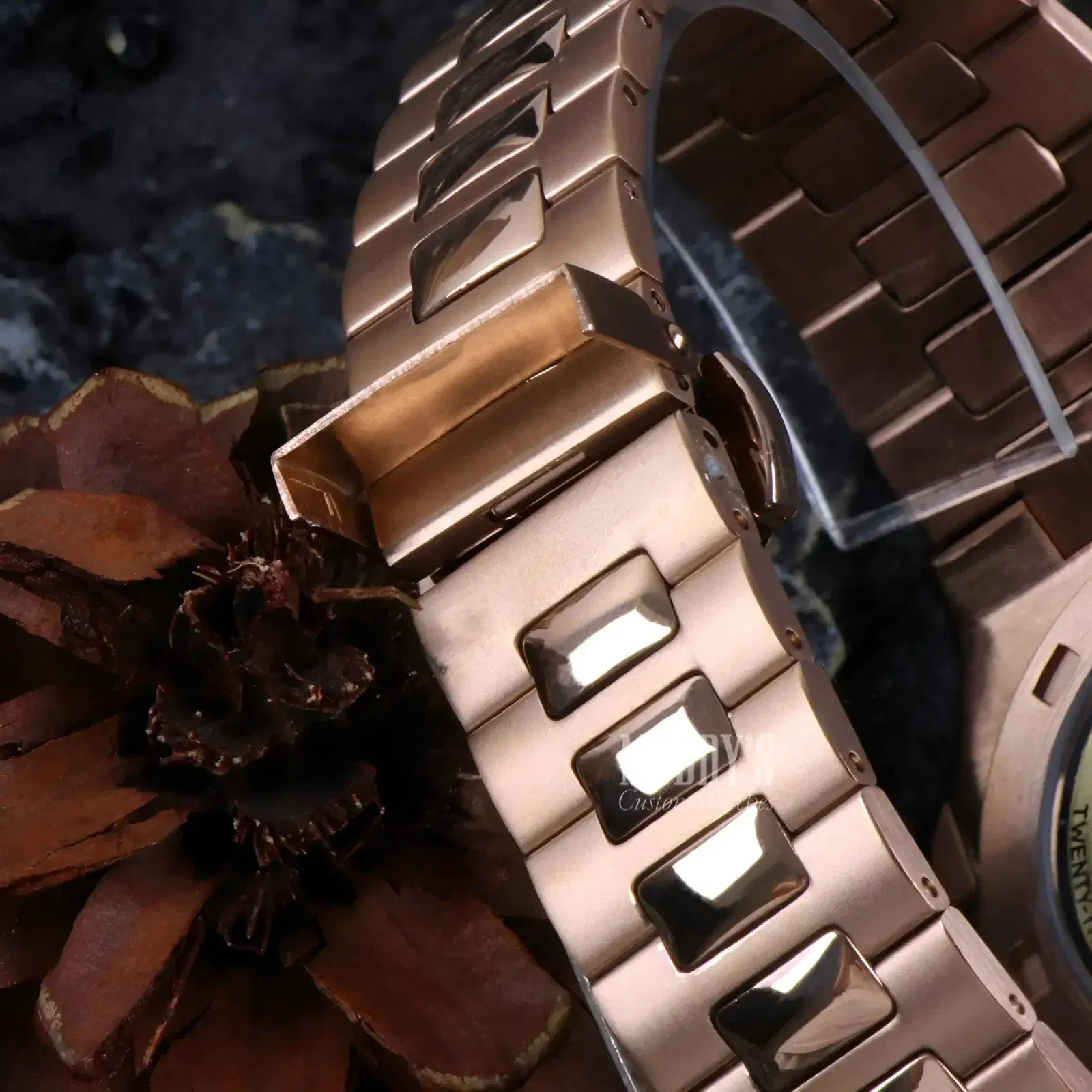 Nautiko Rose Gold Chocolate Open Heart
