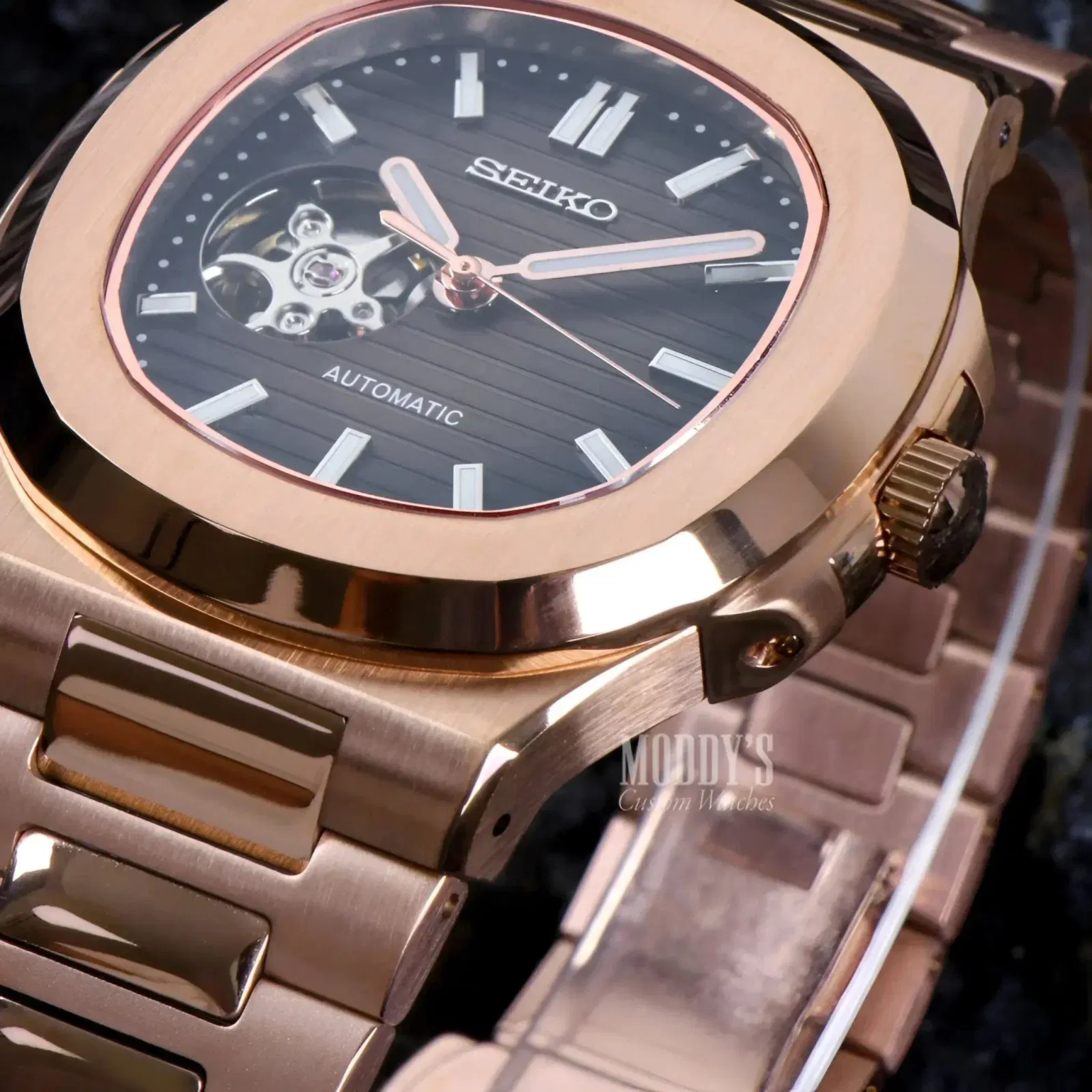Nautiko Rose Gold Chocolate Open Heart
