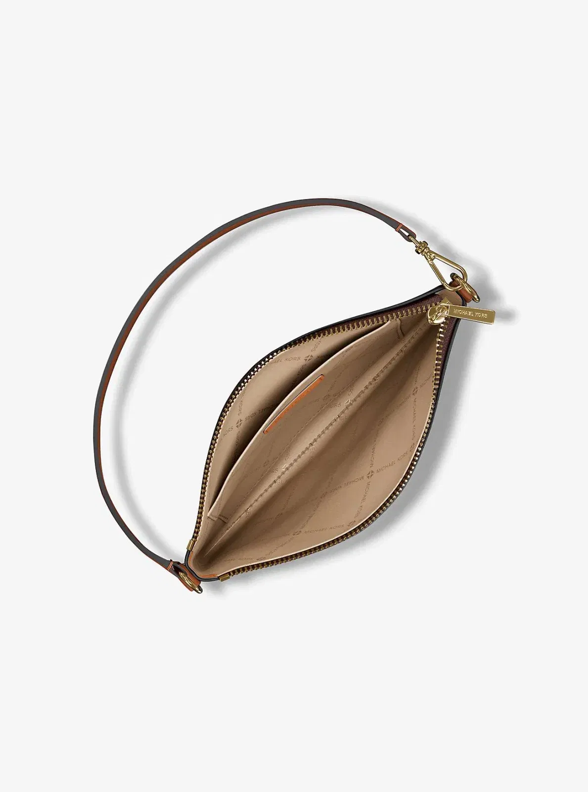 Michael Kors Jet Set Small Signature Logo Convertible Wristlet Brown