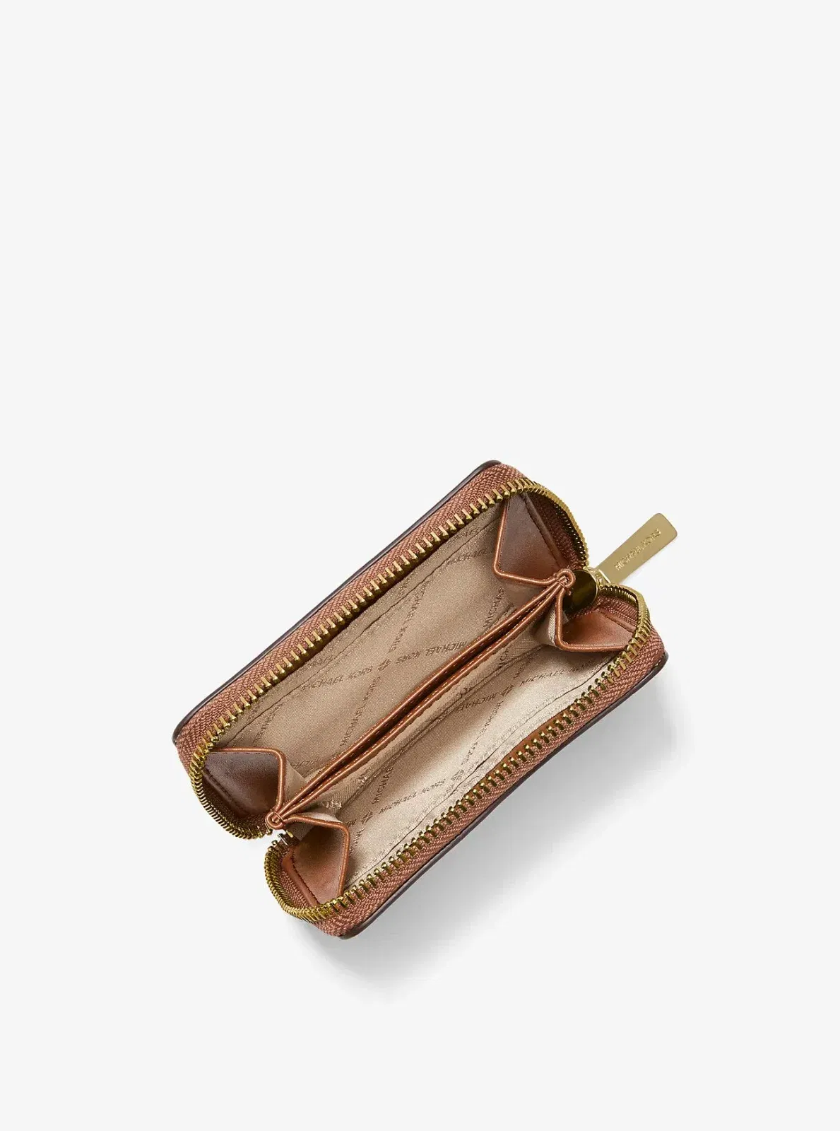 Michael Kors Jet Set Travel Medium Logo Zip-Around Card Case Vanilla