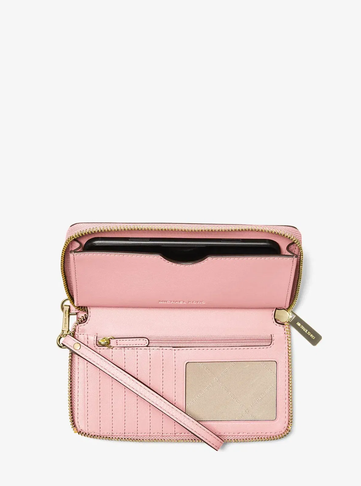 Michael Kors Large Pebbled Leather Smartphone Wristlet Powder Blush