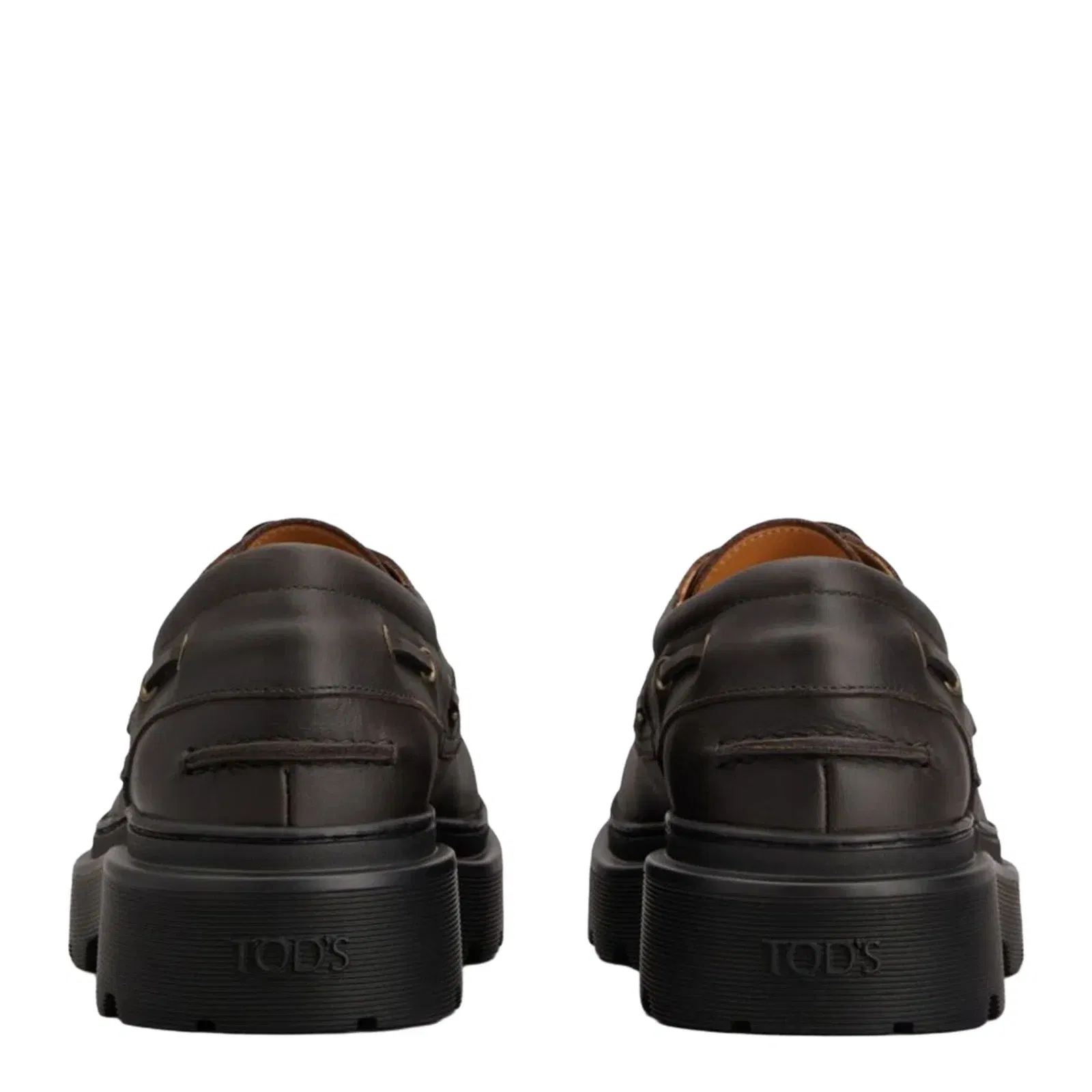 Coffee Brown Front Button Fastening Moc Stitching