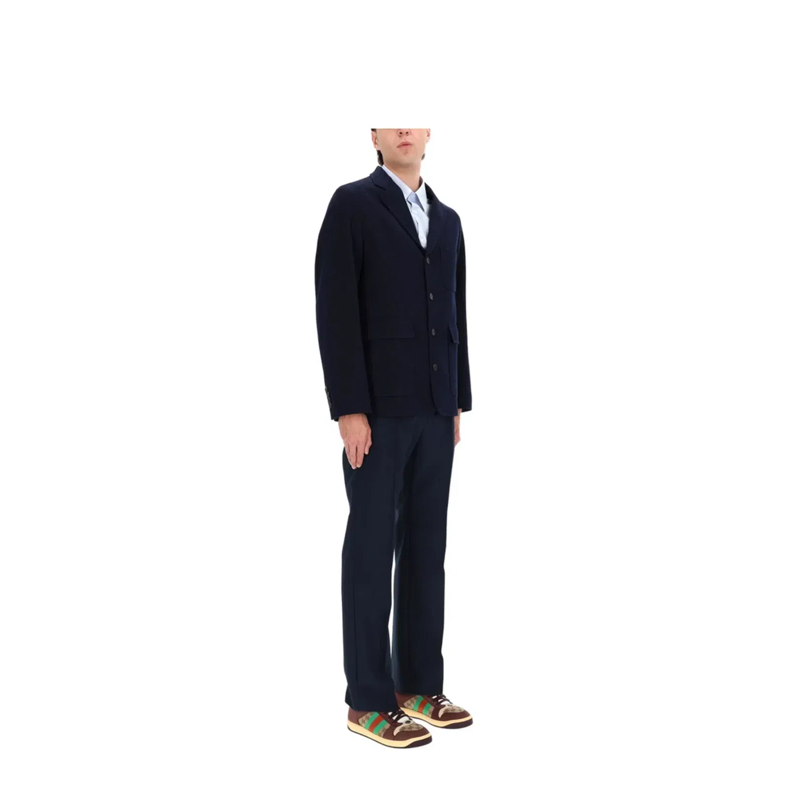 Technical Panama Sportswear Trousers in Dark Blue