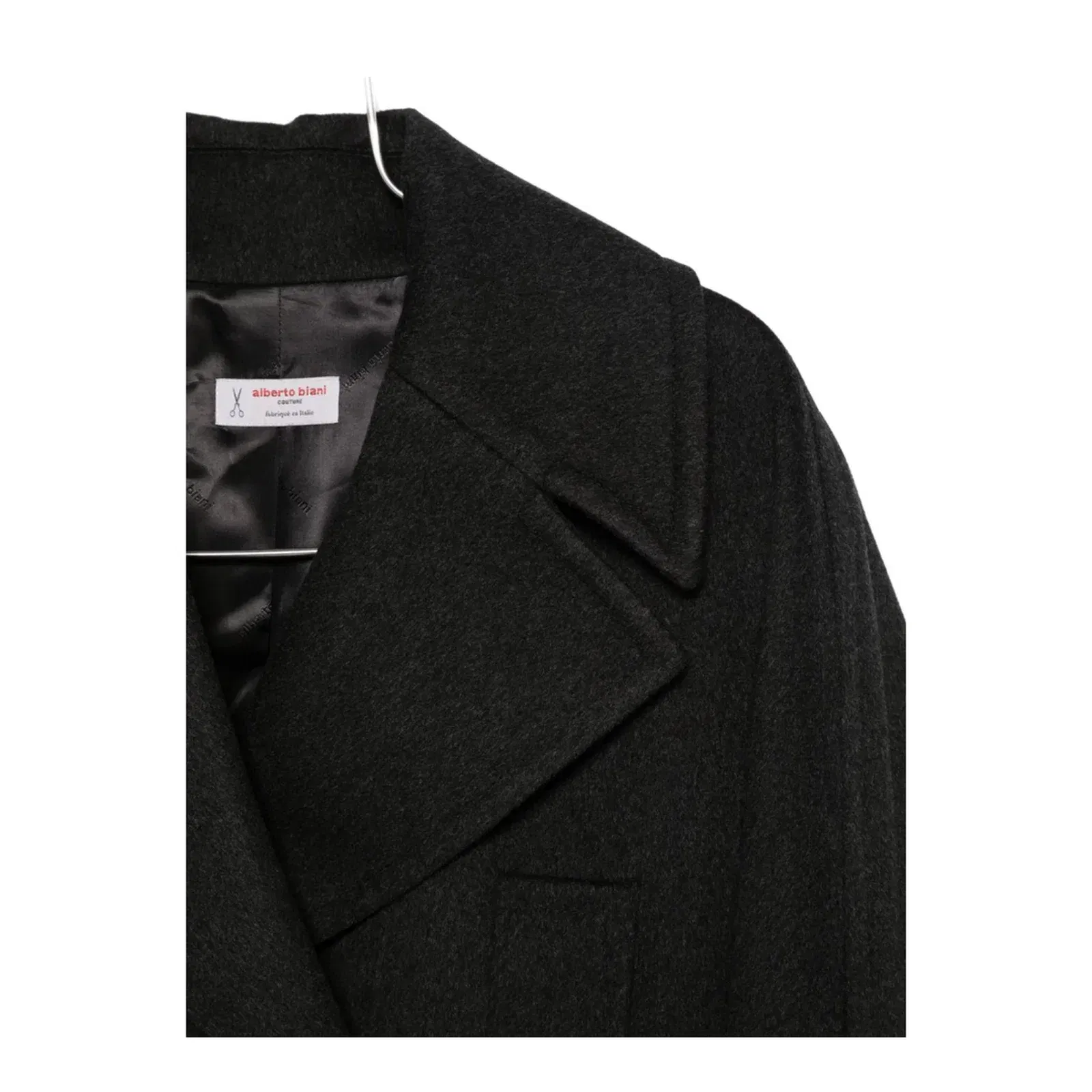 Grey Wool Double-Breasted Coat