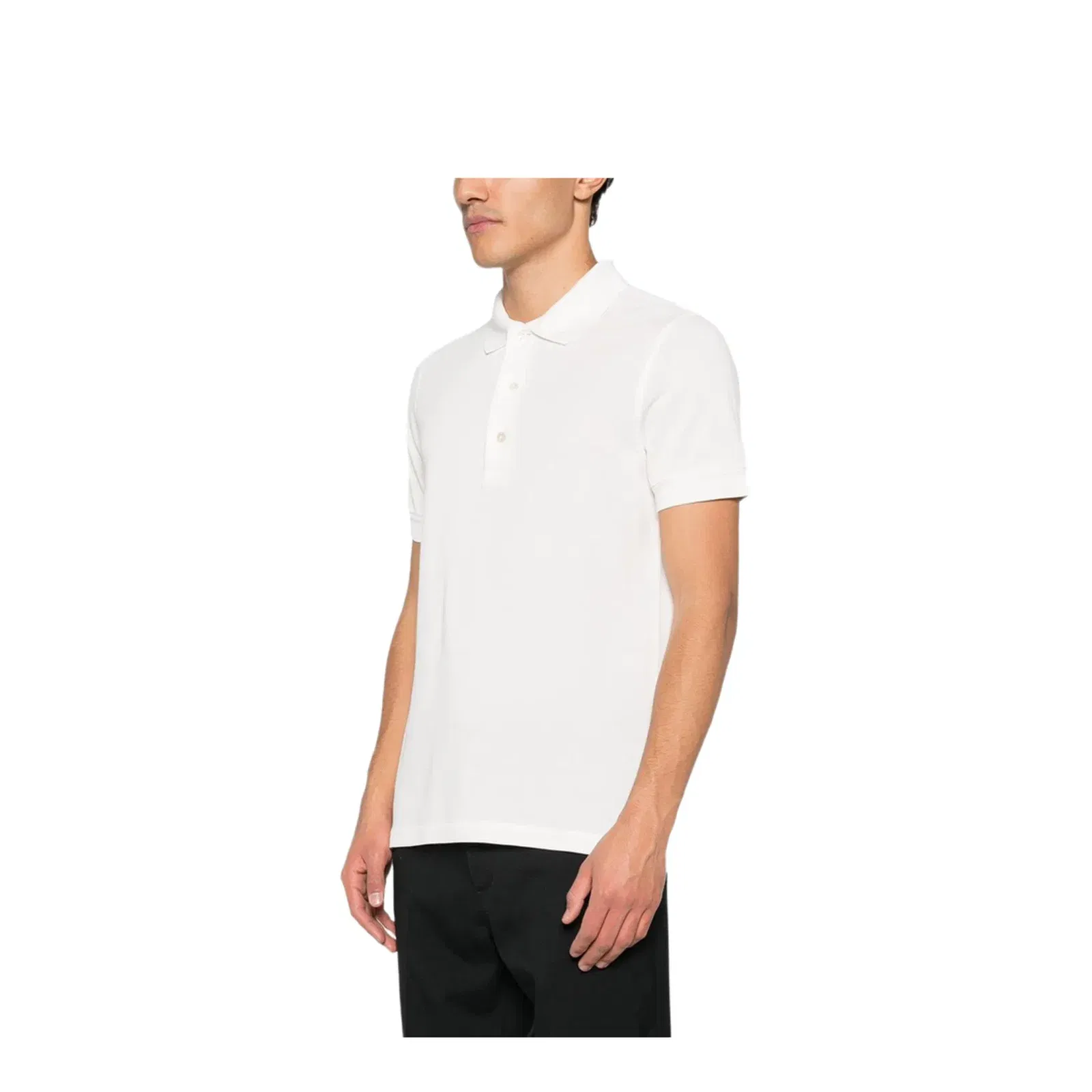 Lyocell Pique Polo Shirt In White