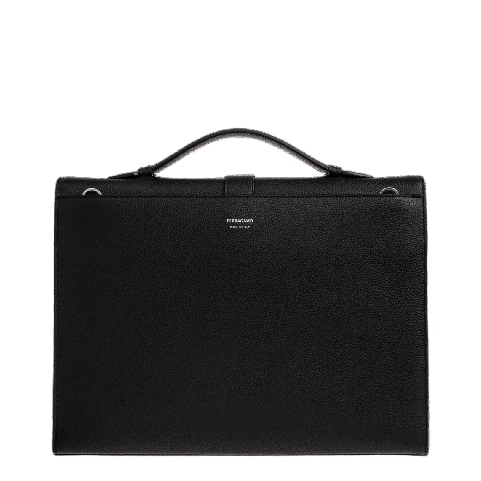 Hug Leather Briefcase - Black