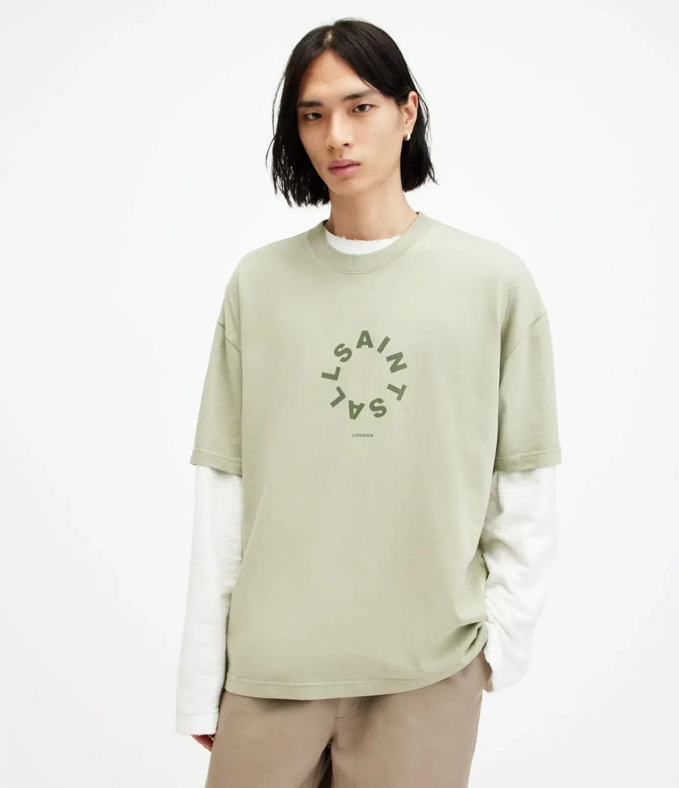 ALL SAINTS TIERRA SS CREW HERB GREEN