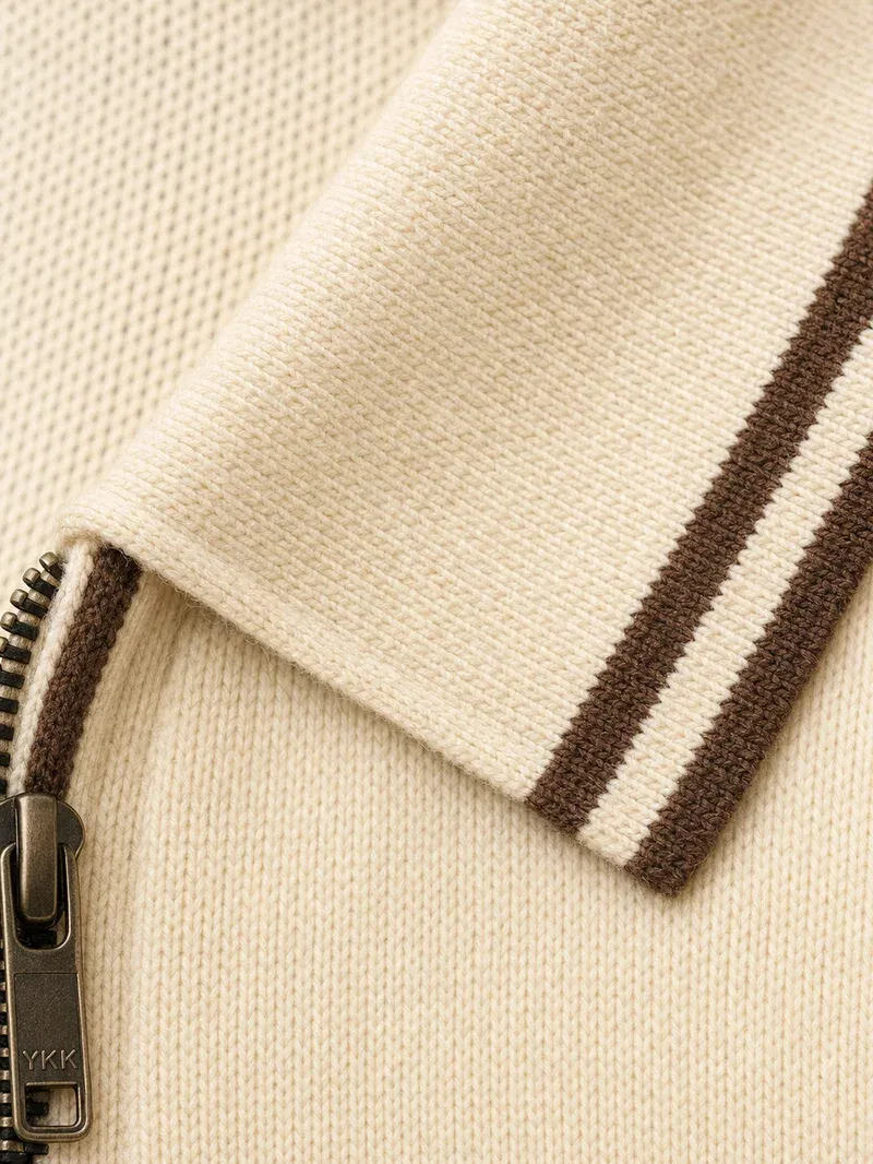 Monaco Knit Polo – Warm Oat