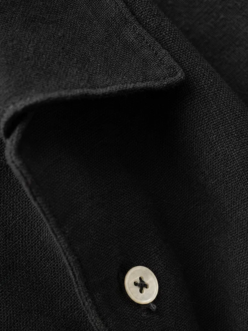 Softline Long Sleeve Polo – Jet Black