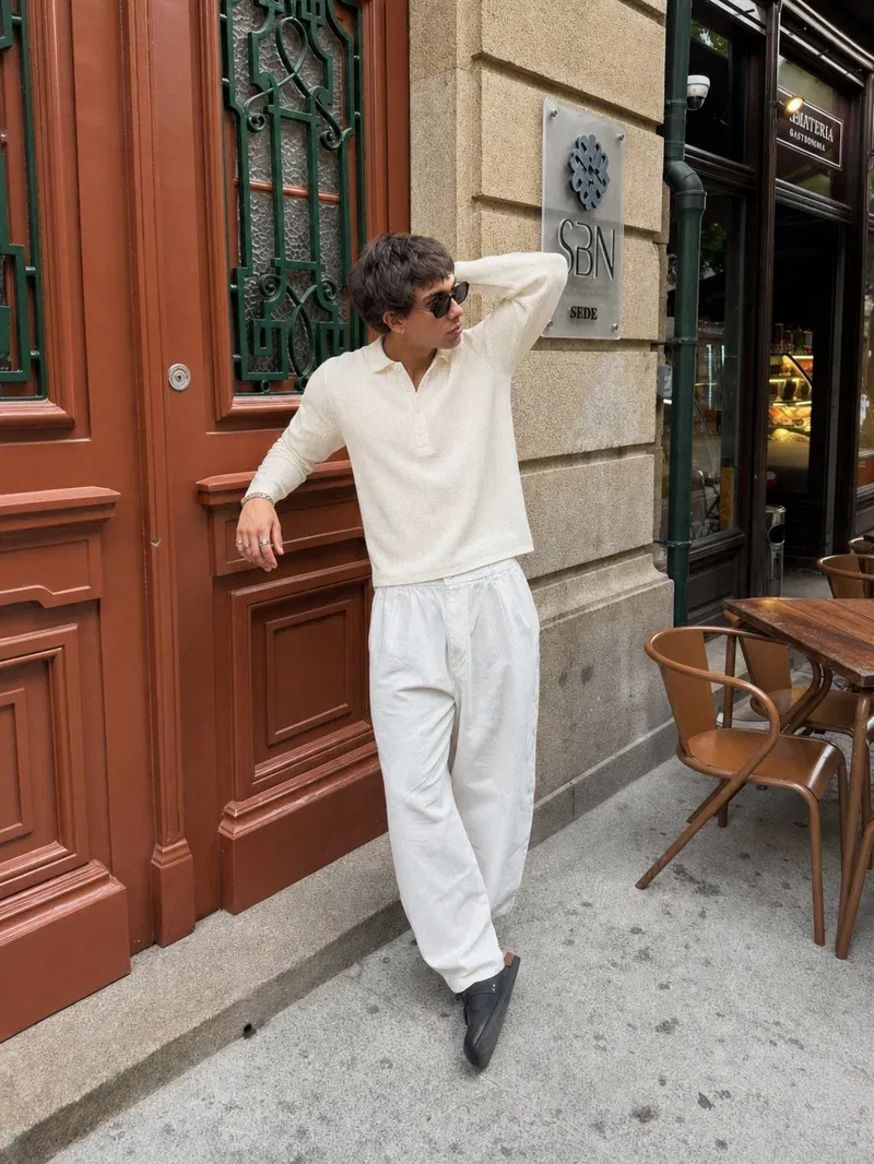 Softline Long Sleeve Polo – Soft Ivory