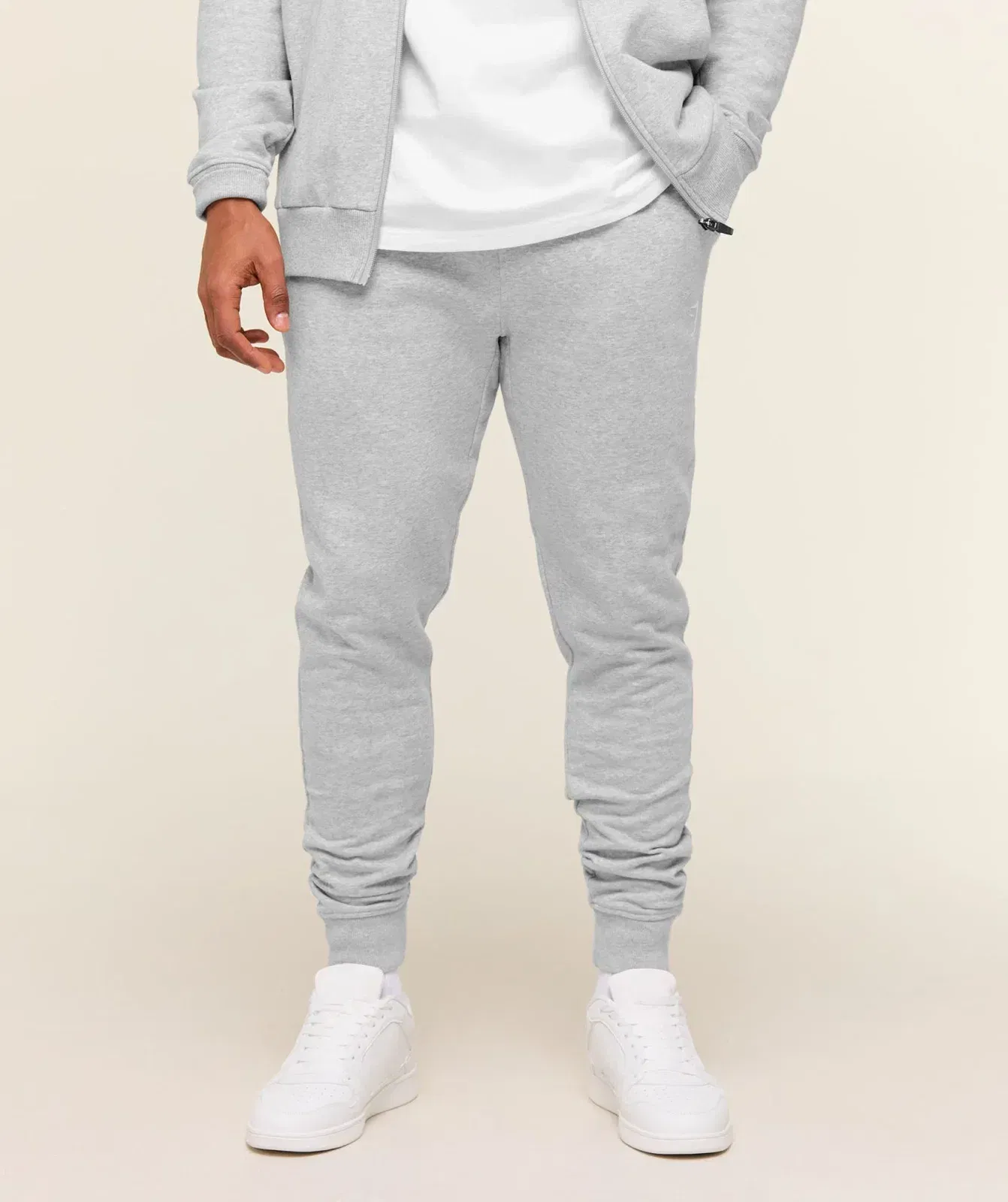 Gymshark Crest Joggers Light Grey Marl
