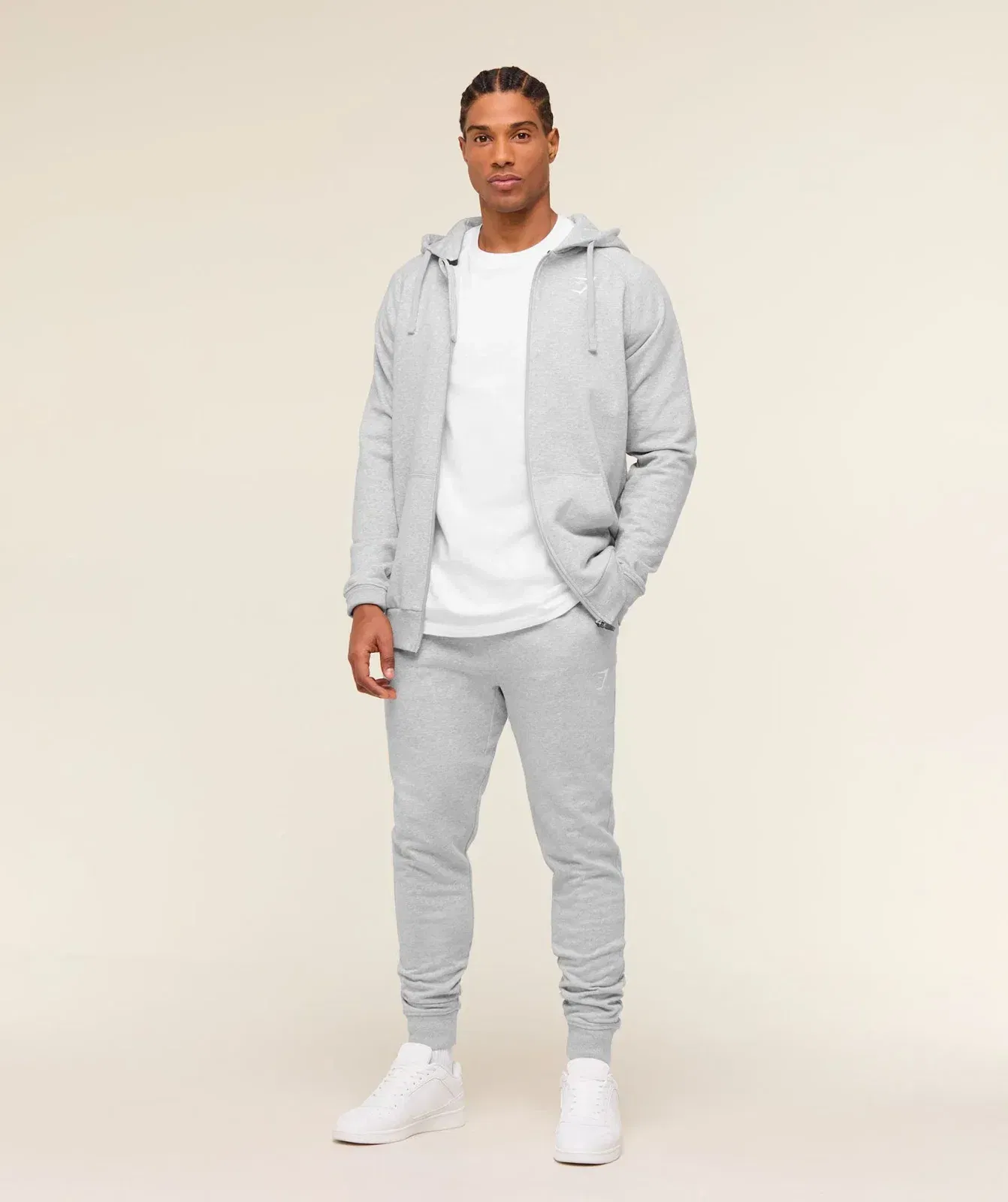 Gymshark Crest Joggers Light Grey Marl