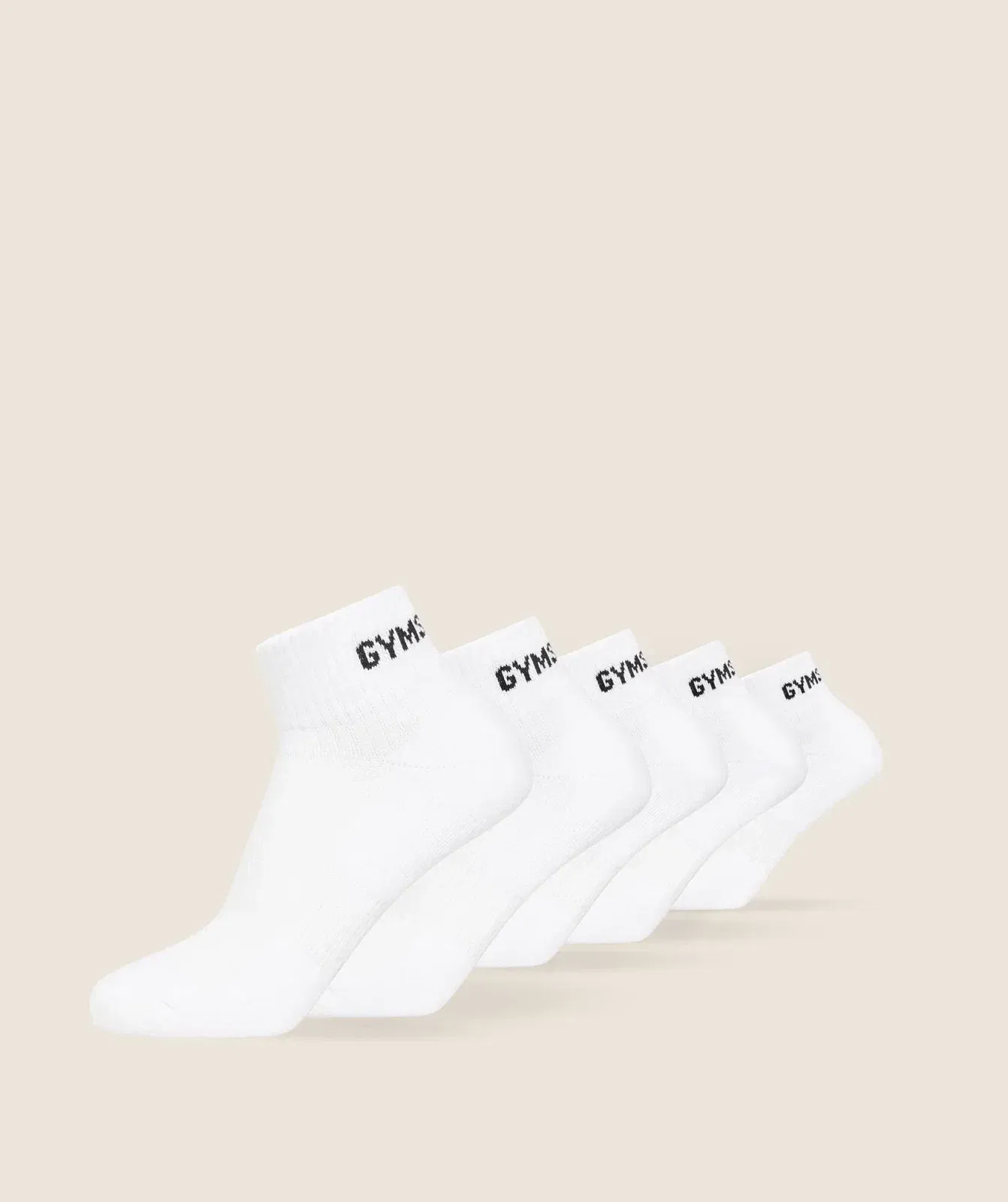 Gymshark Quarter Socks 5Pk White