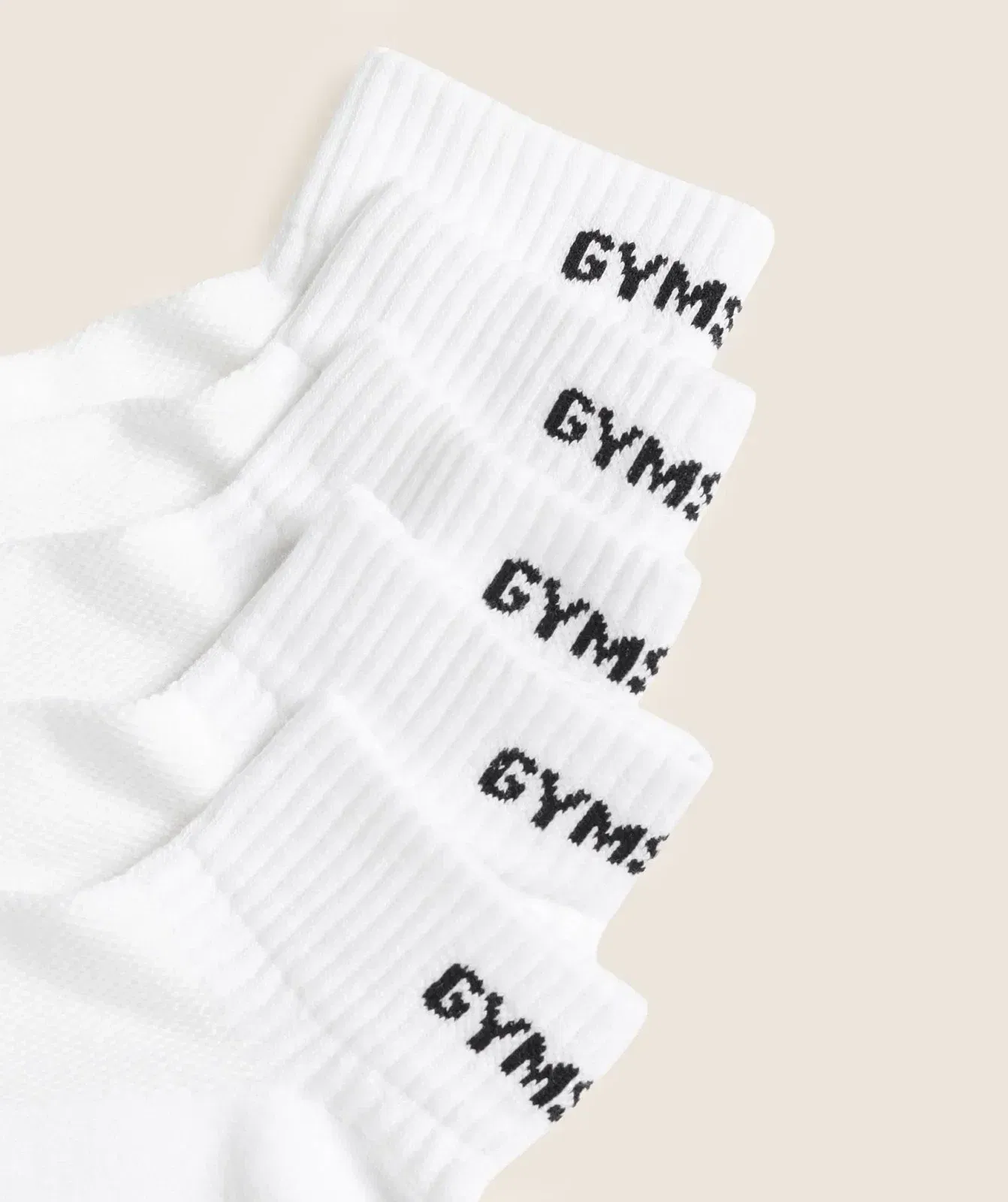 Gymshark Quarter Socks 5Pk White