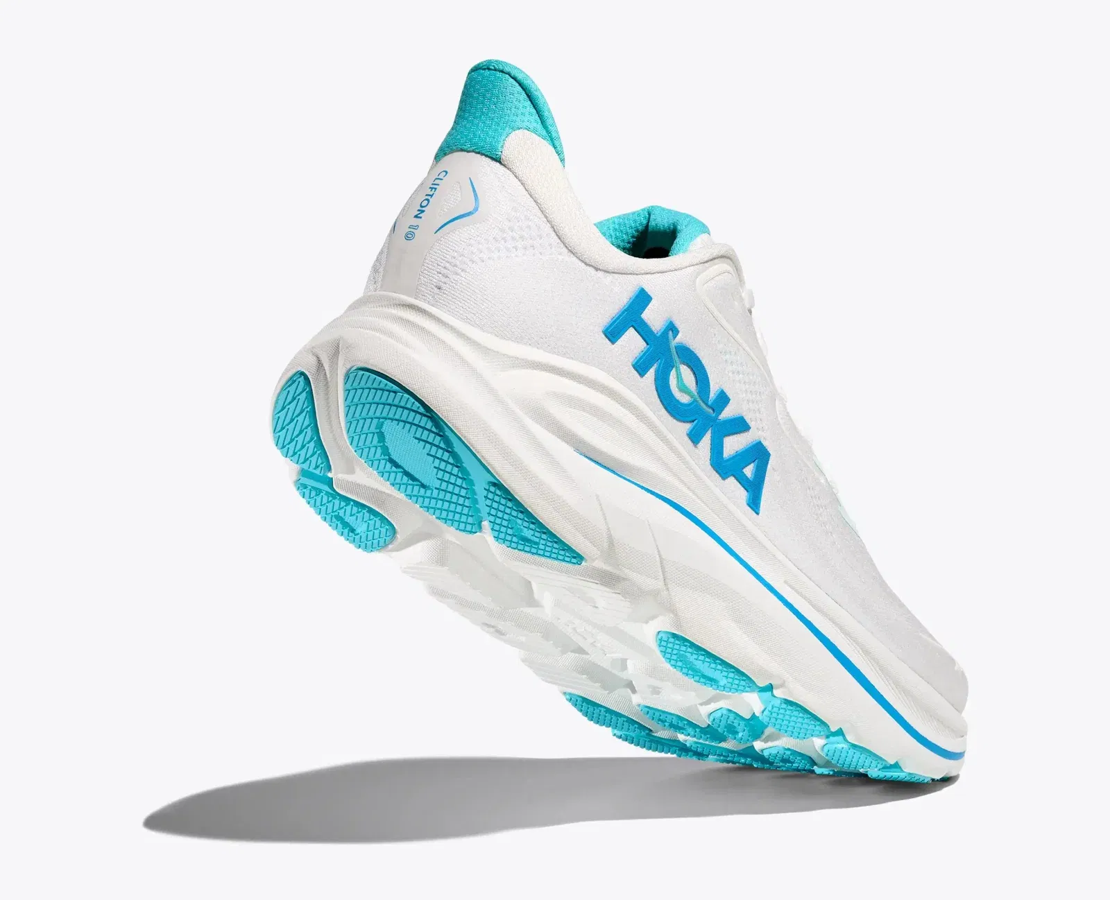HOKA Clifton 10 White Skyward Blue