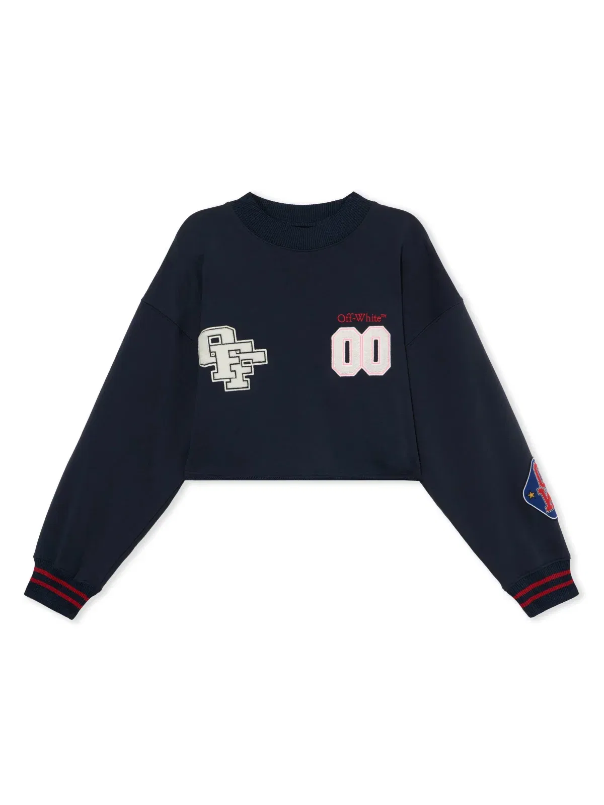 Off White Royal Patch Crop Sweatshirt