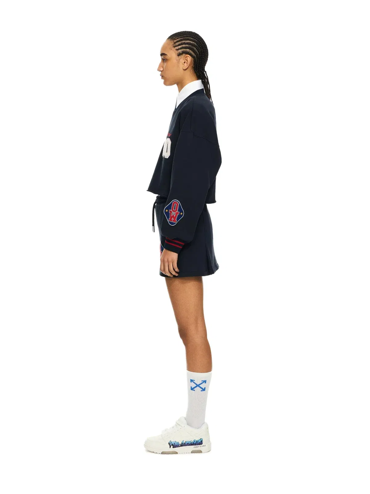 Off White Royal Patch Crop Sweatshirt