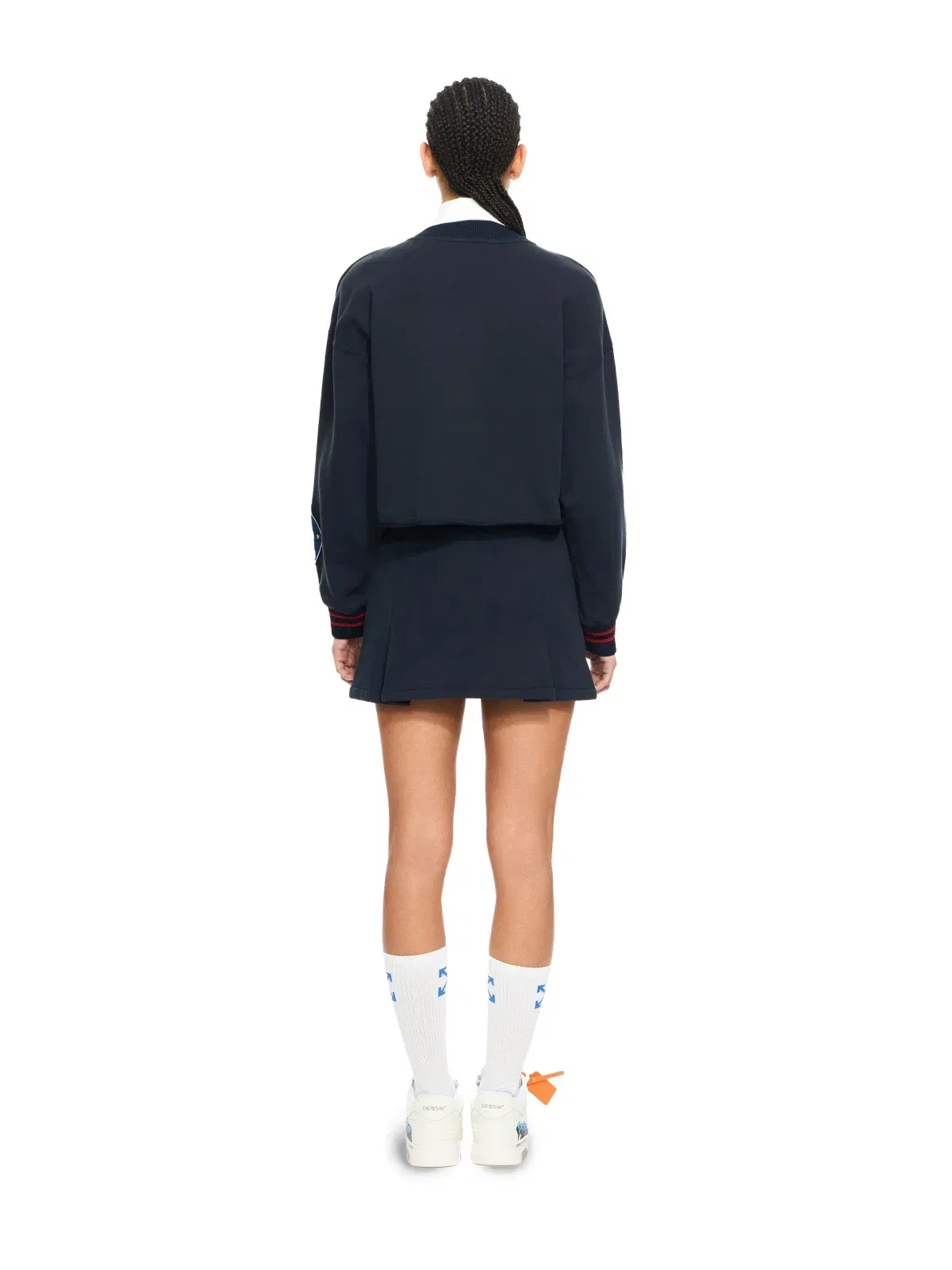 Off White Royal Patch Crop Sweatshirt